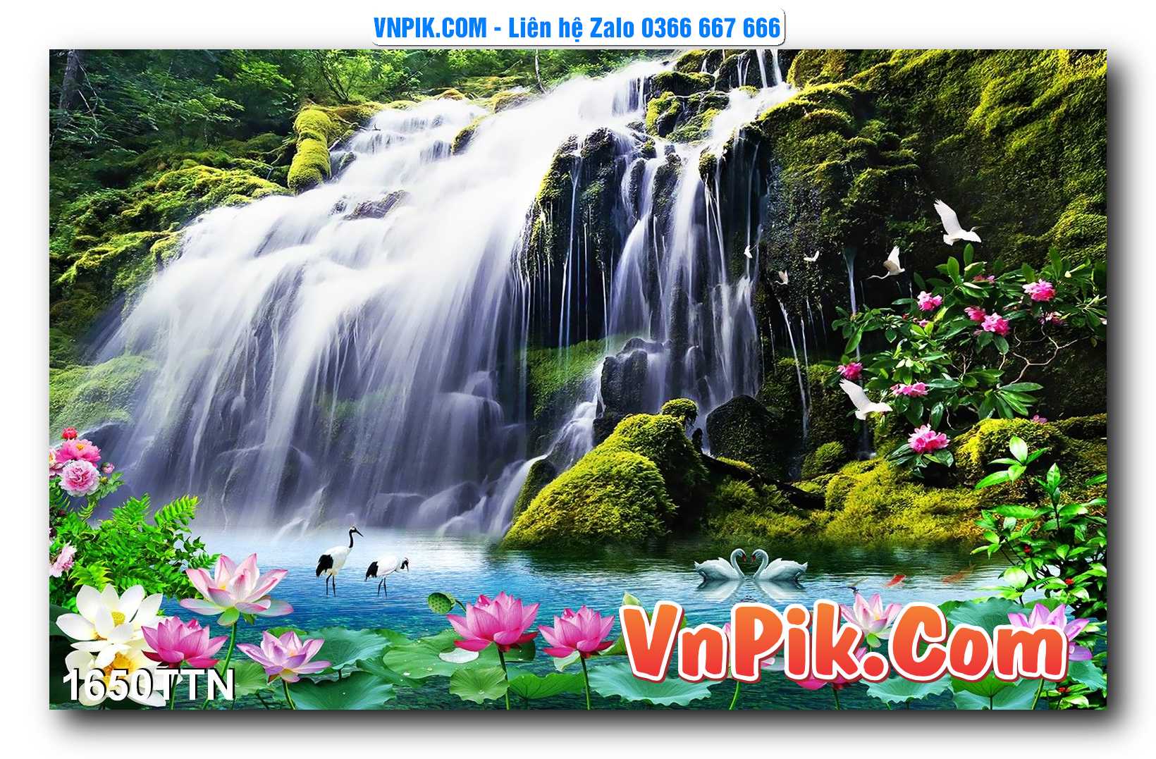 Tranh thác nước – Tranh phong thủy – Tranh treo tường mã 1650TTN