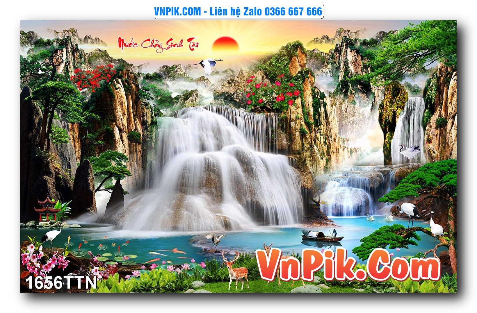 Tranh thác nước – Tranh phong thủy – Tranh treo tường mã 1656TTN