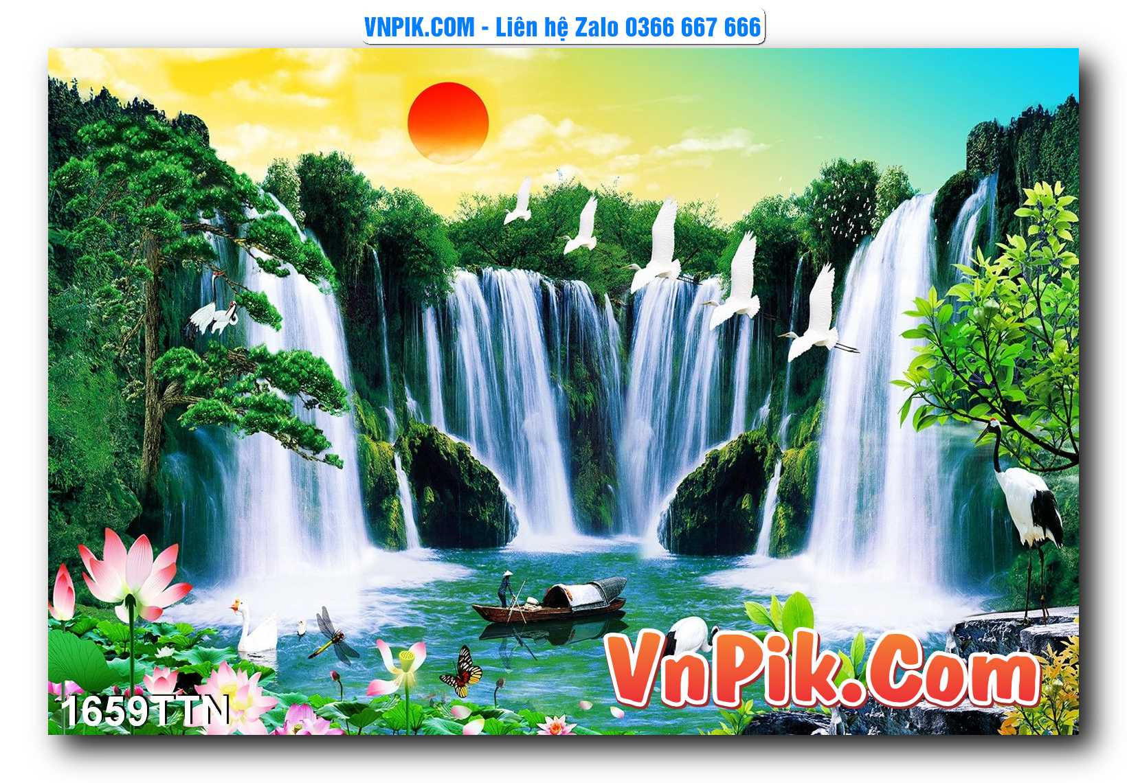 Tranh thác nước – Tranh phong thủy – Tranh treo tường mã 1659TTN