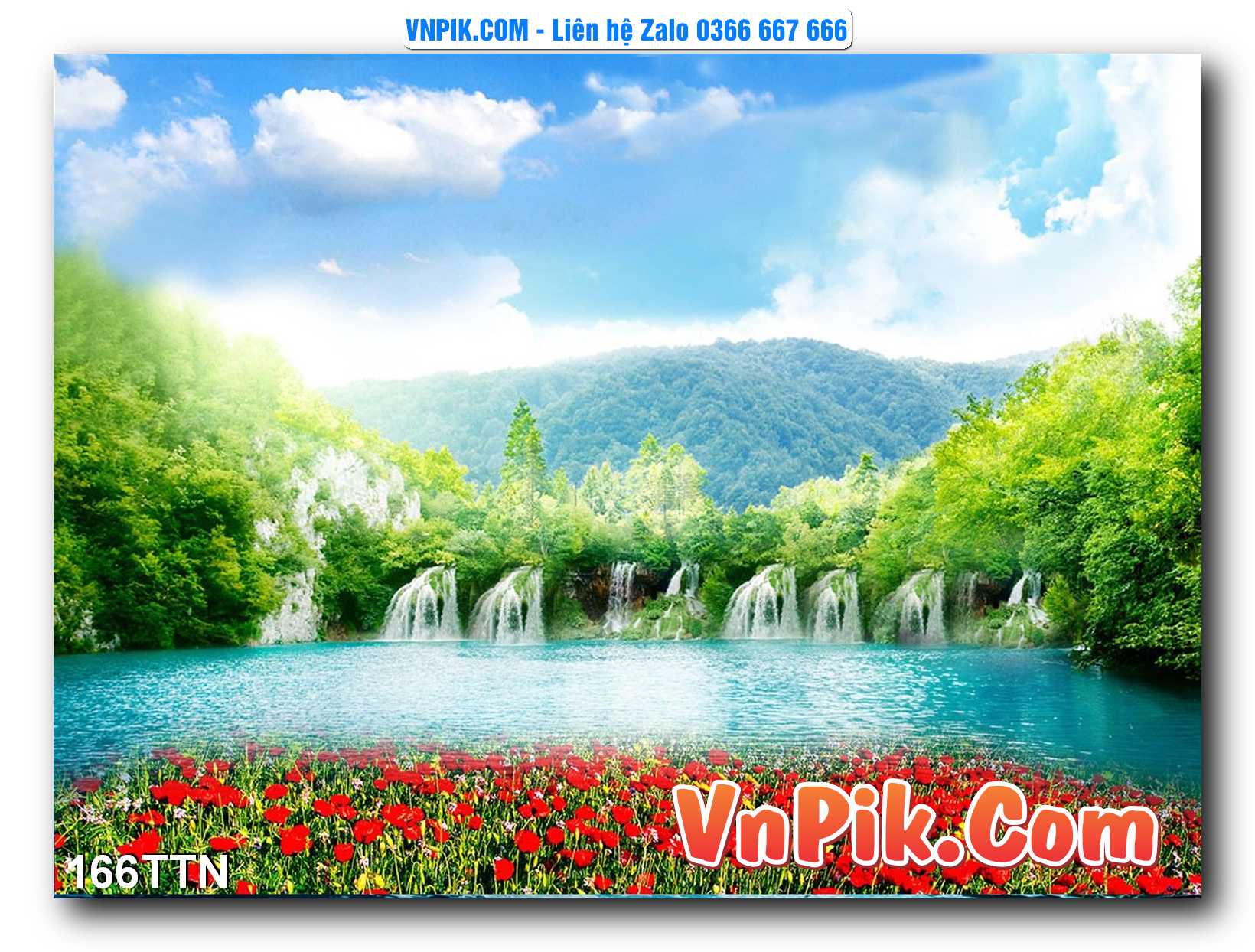 Tranh thác nước – Tranh phong thủy – Tranh treo tường mã 166TTN