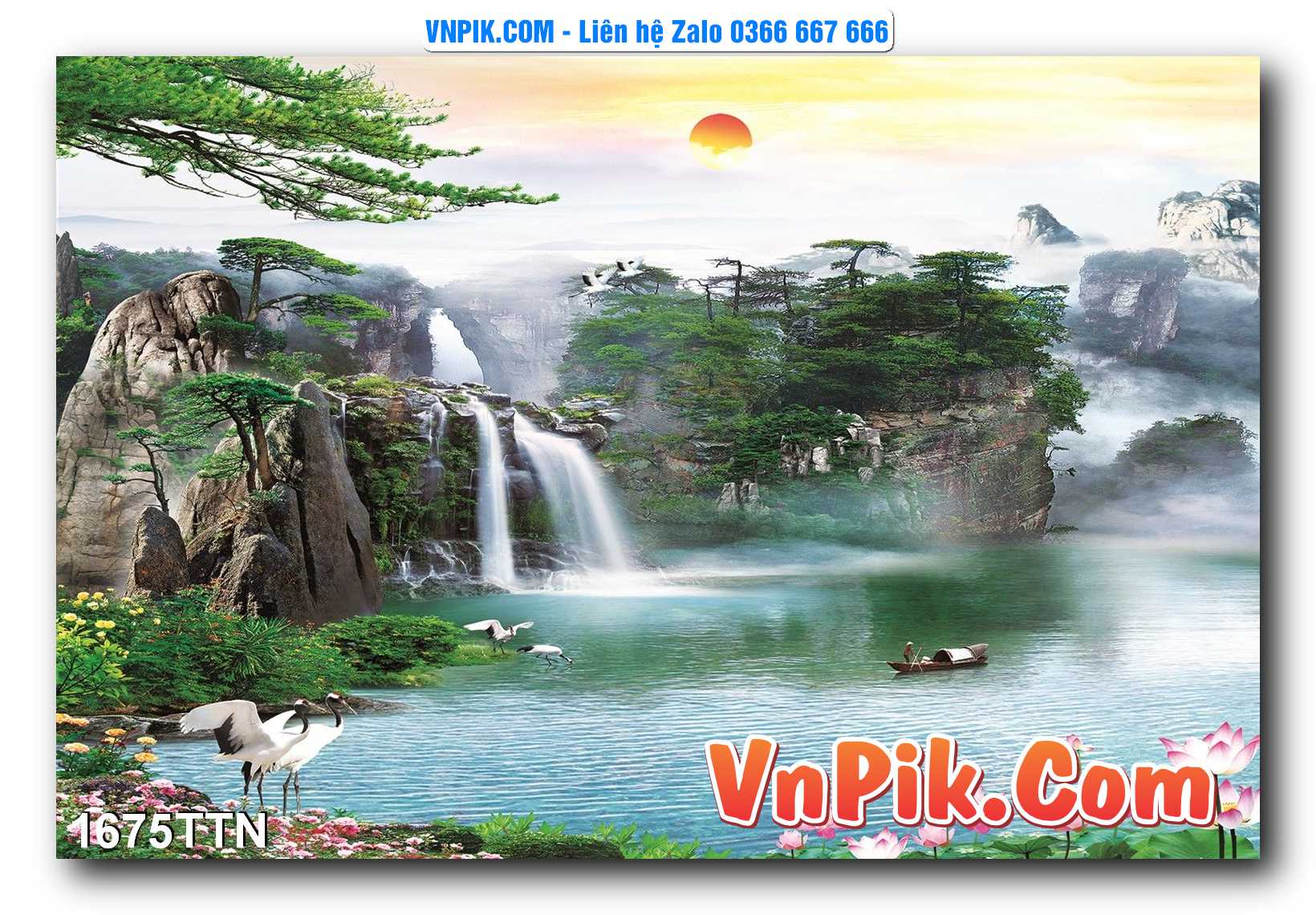 Tranh thác nước – Tranh phong thủy – Tranh treo tường mã 1675TTN