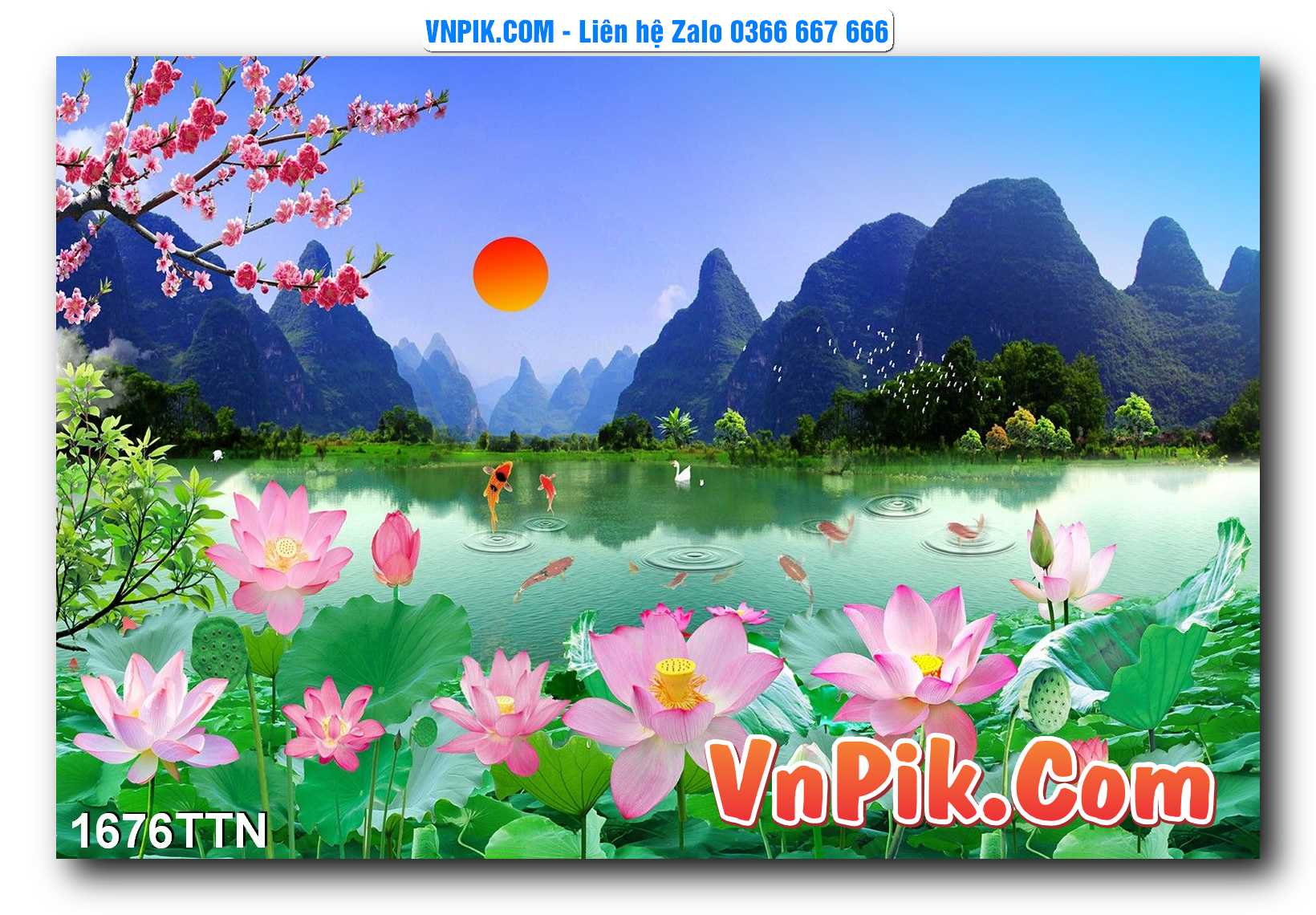 Tranh thác nước – Tranh phong thủy – Tranh treo tường mã 1676TTN