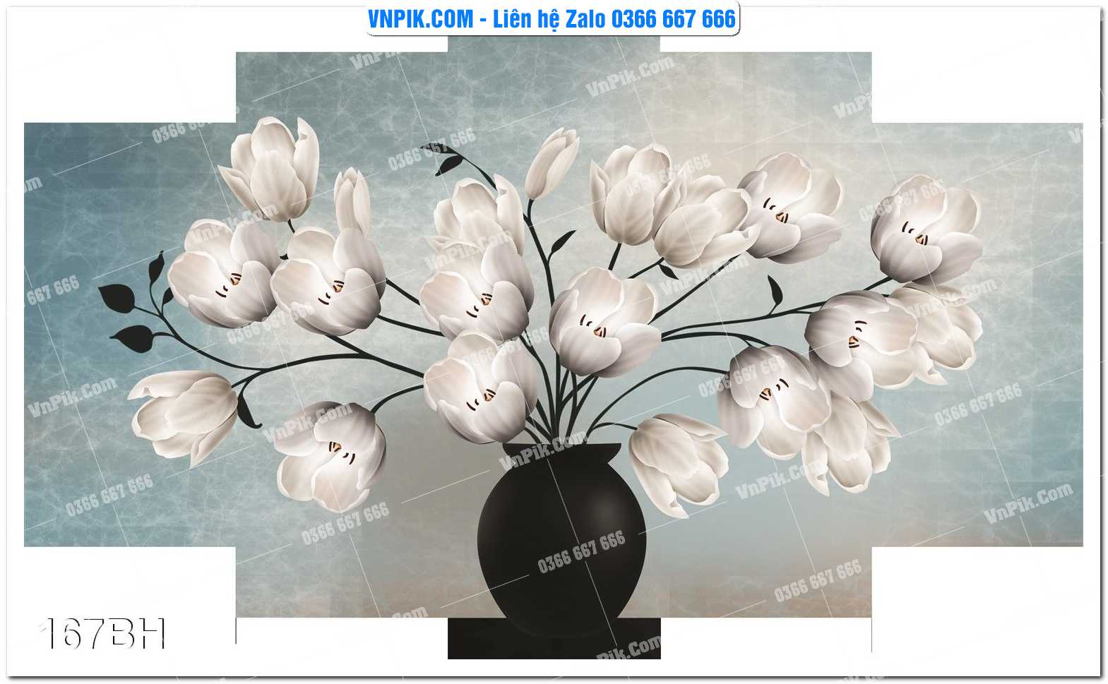 Tranh bình hoa nghệ thuật 167BH