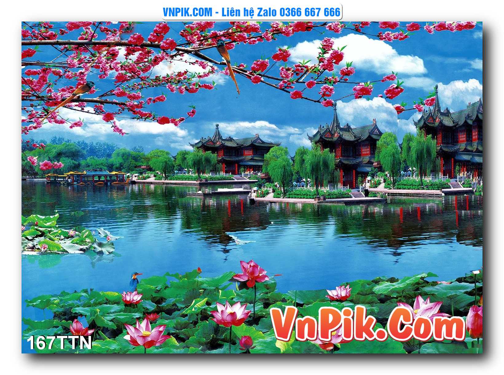 Tranh thác nước – Tranh phong thủy – Tranh treo tường mã 167TTN