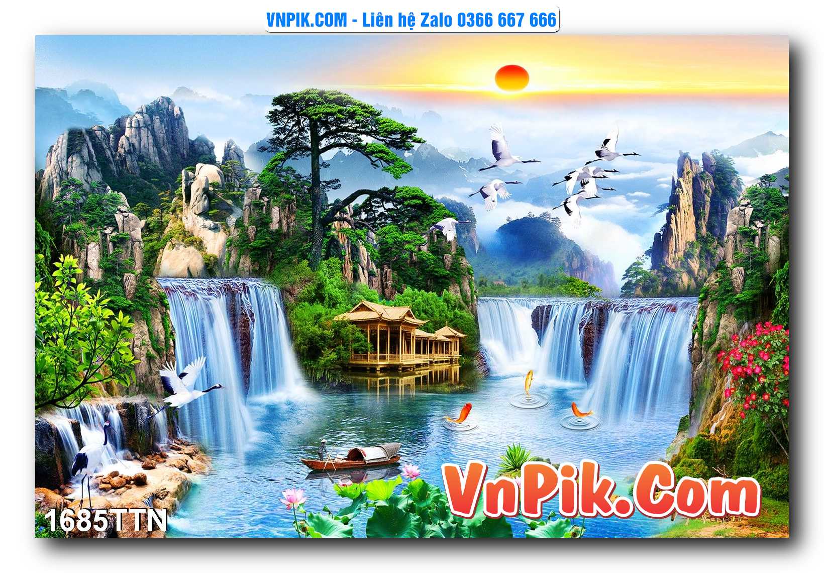 Tranh thác nước – Tranh phong thủy – Tranh treo tường mã 1685TTN