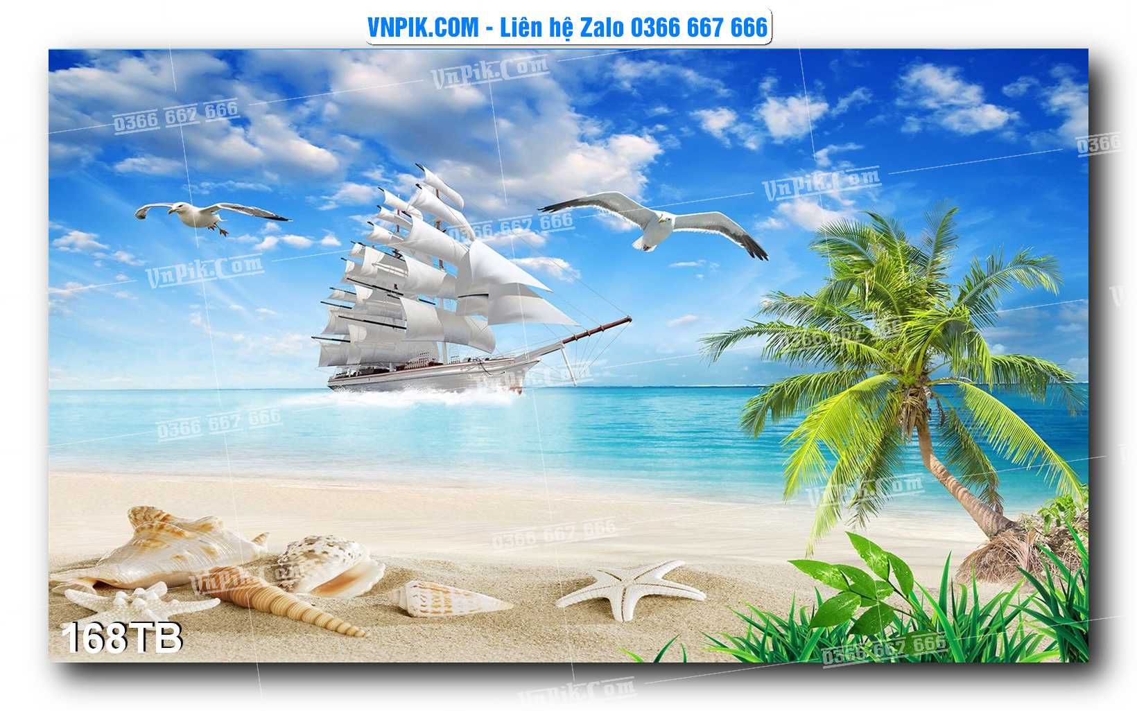 Tranh thuận buồm xuôi gió file PSD mẫu 168TB