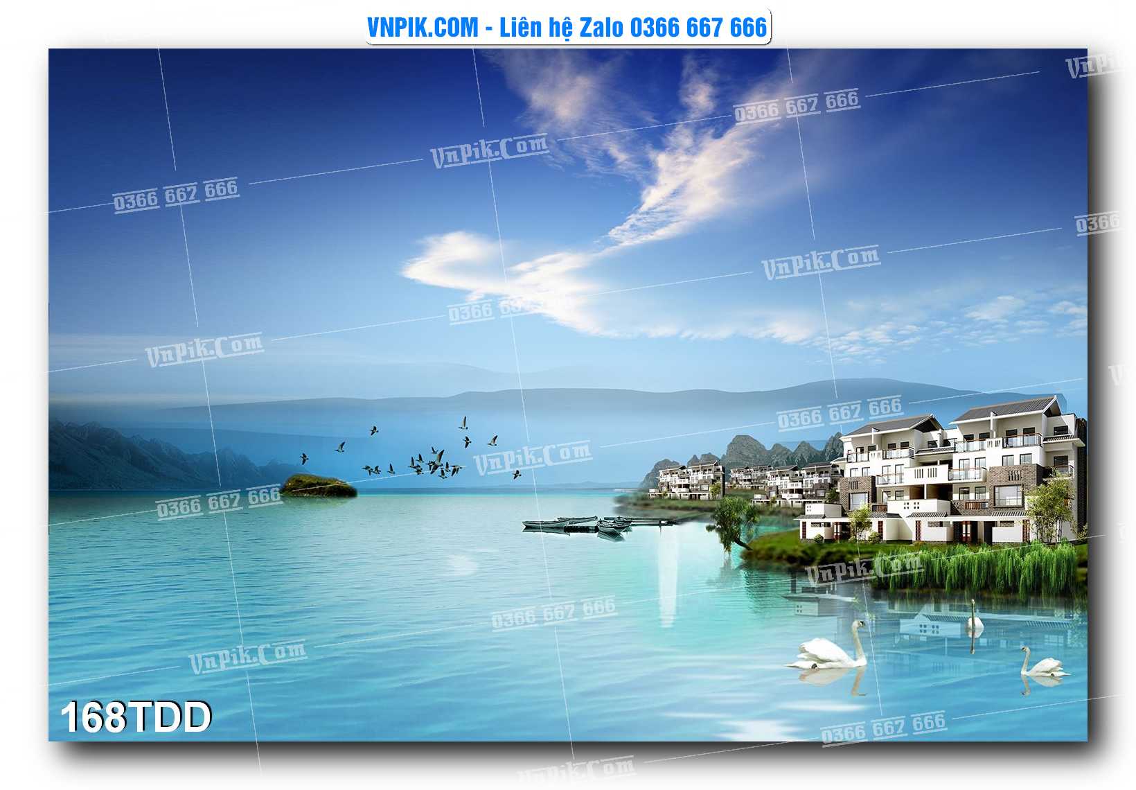 Tranh đại dương – cá heo 3D – tranh bể cá 168TDD