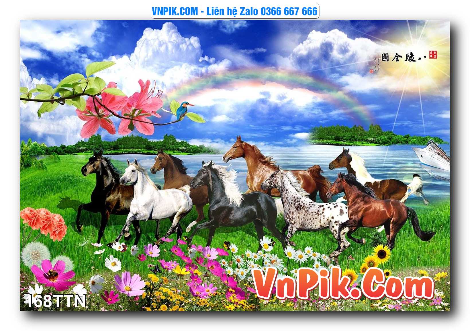 Tranh thác nước – Tranh phong thủy – Tranh treo tường mã 168TTN