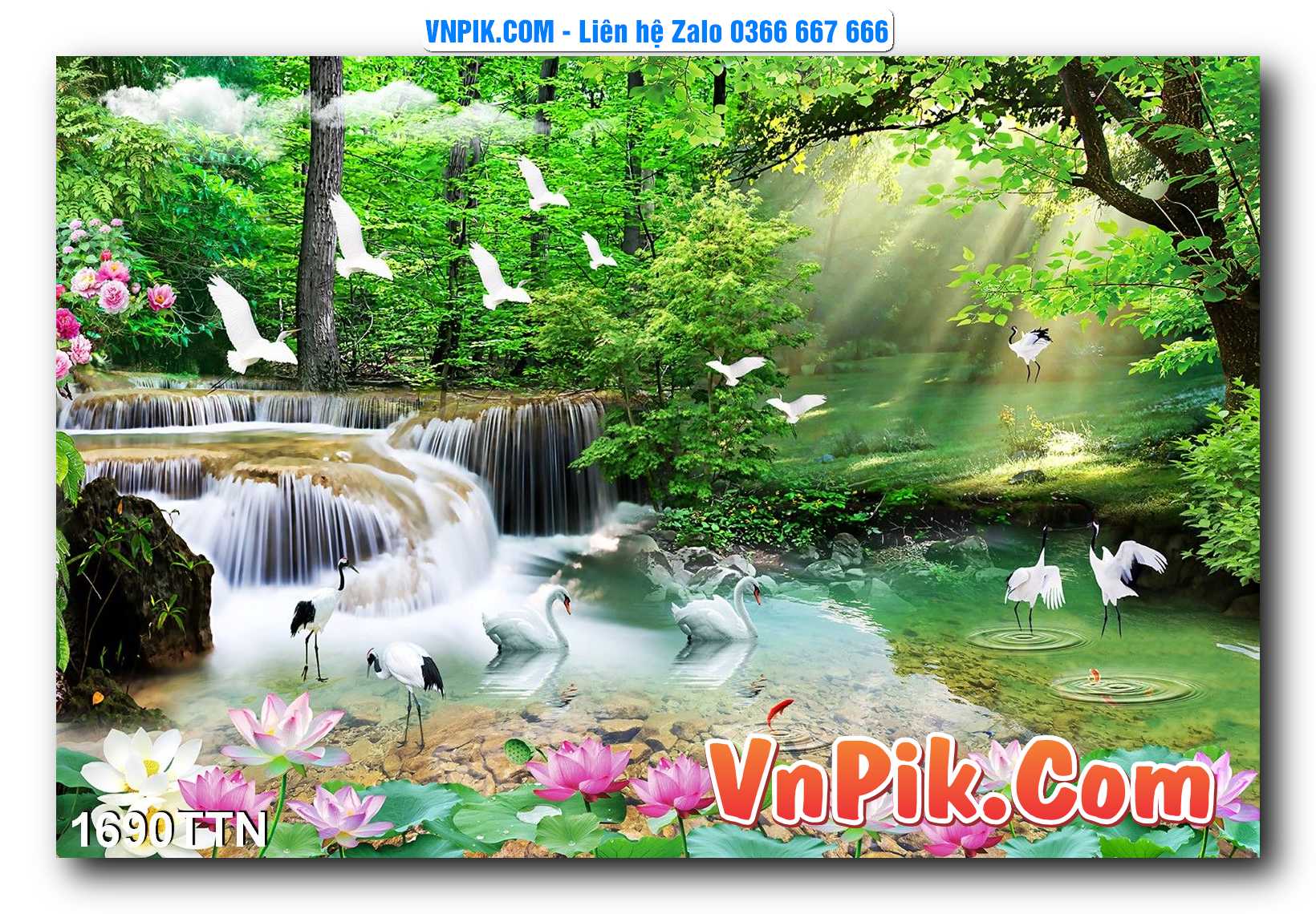 Tranh thác nước – Tranh phong thủy – Tranh treo tường mã 1690TTN