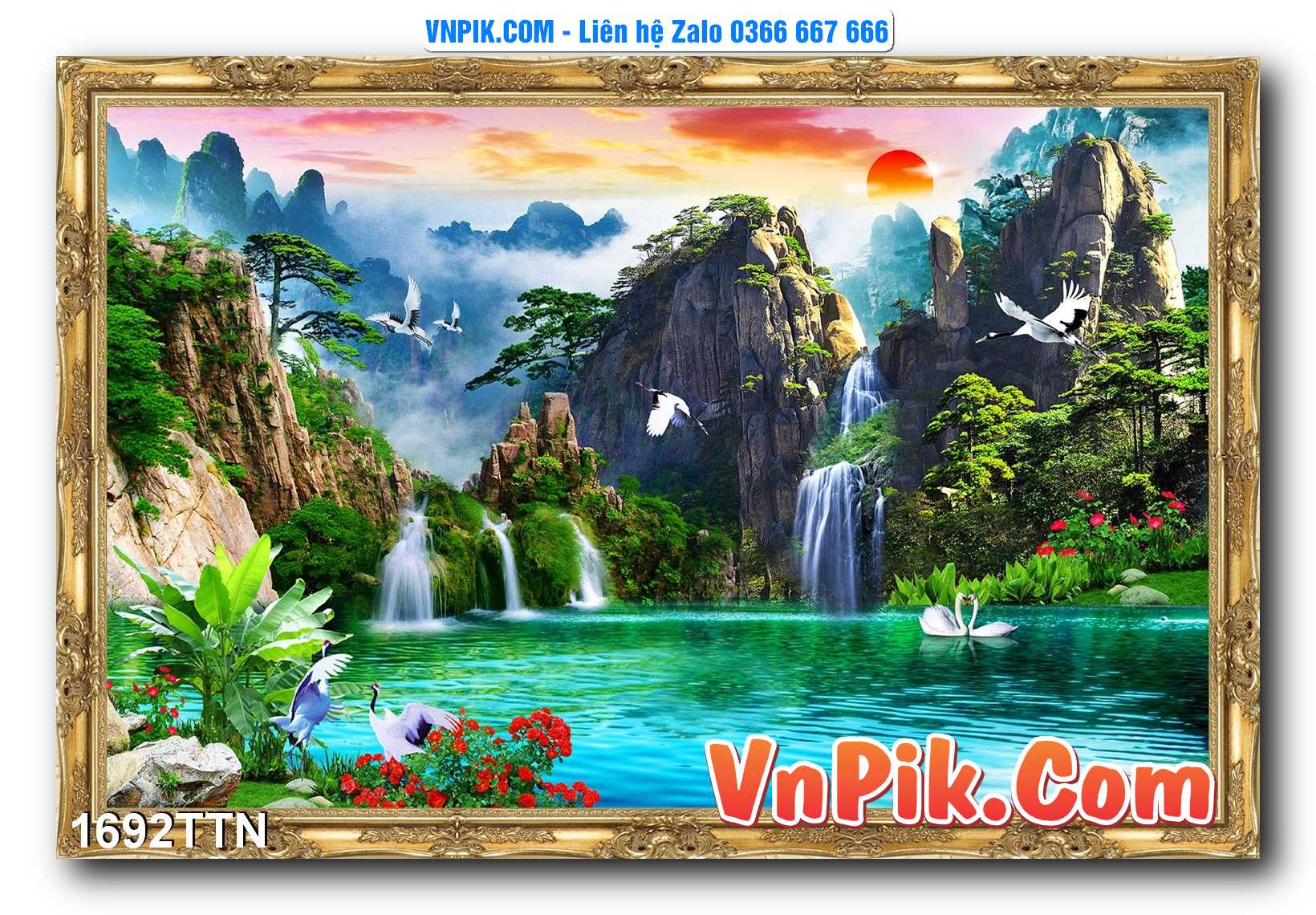 Tranh thác nước – Tranh phong thủy – Tranh treo tường mã 1692TTN