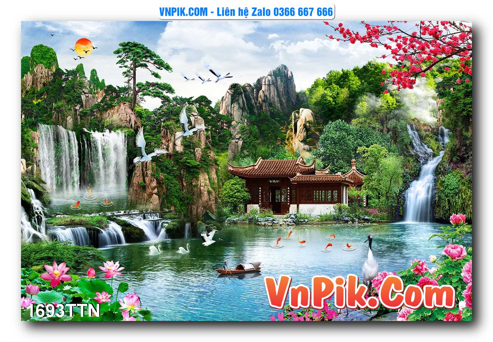 Tranh thác nước – Tranh phong thủy – Tranh treo tường mã 1693TTN
