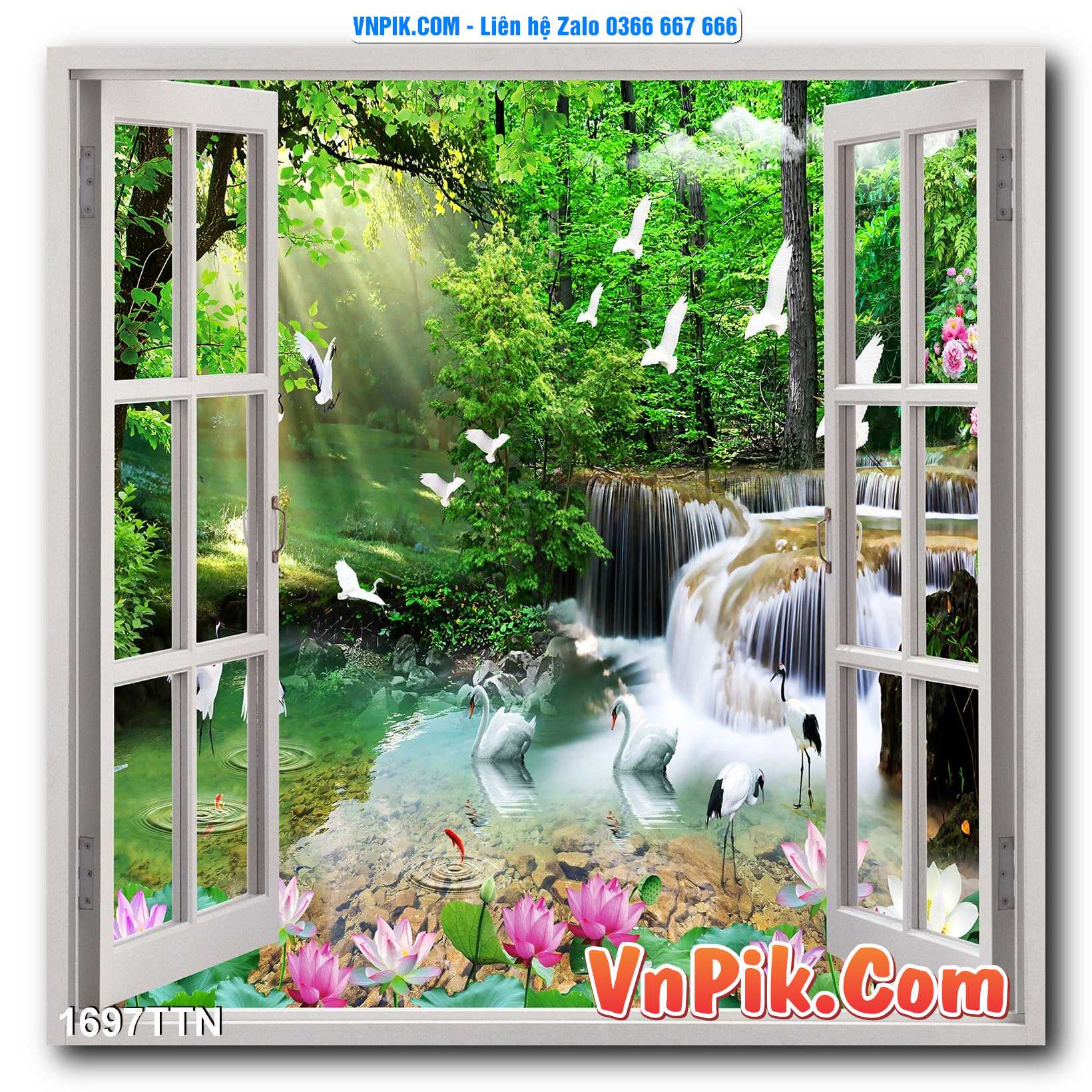 Tranh thác nước – Tranh phong thủy – Tranh treo tường mã 1697TTN