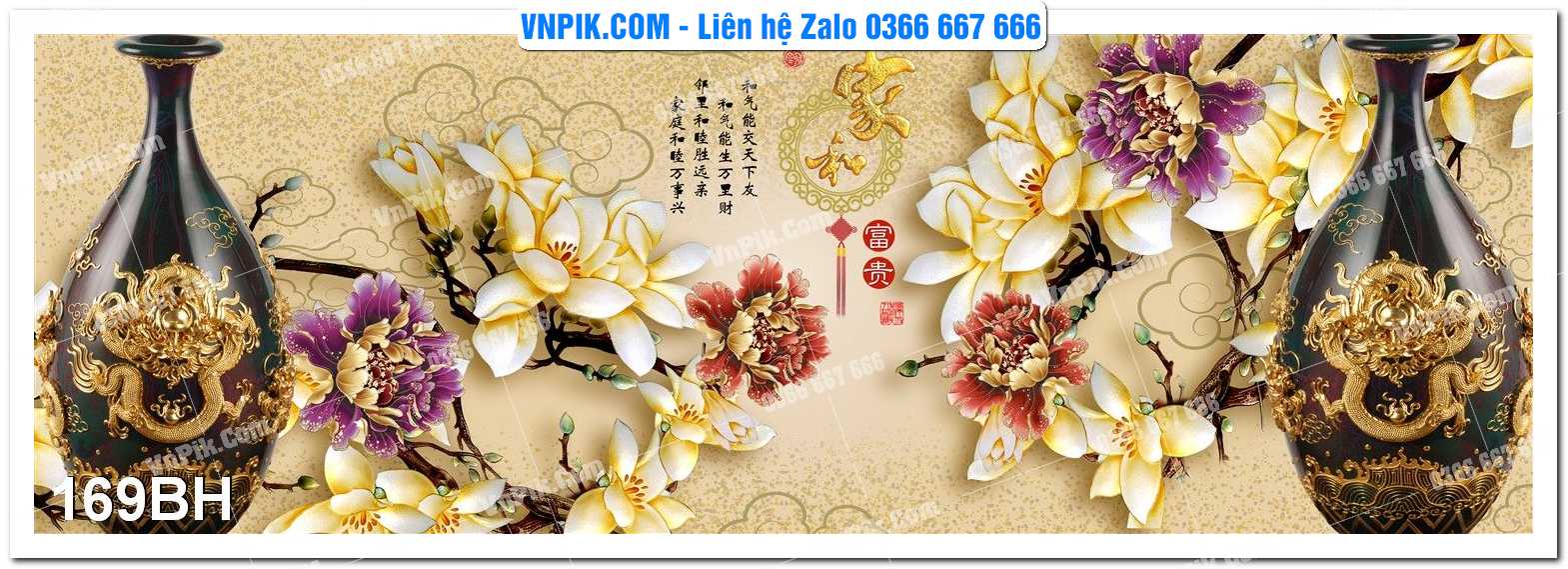 Tranh bình hoa nghệ thuật 169BH