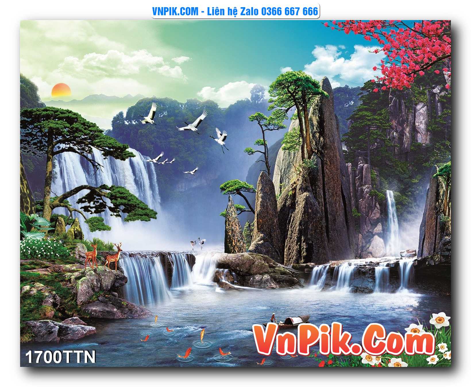 Tranh thác nước – Tranh phong thủy – Tranh treo tường mã 1700TTN