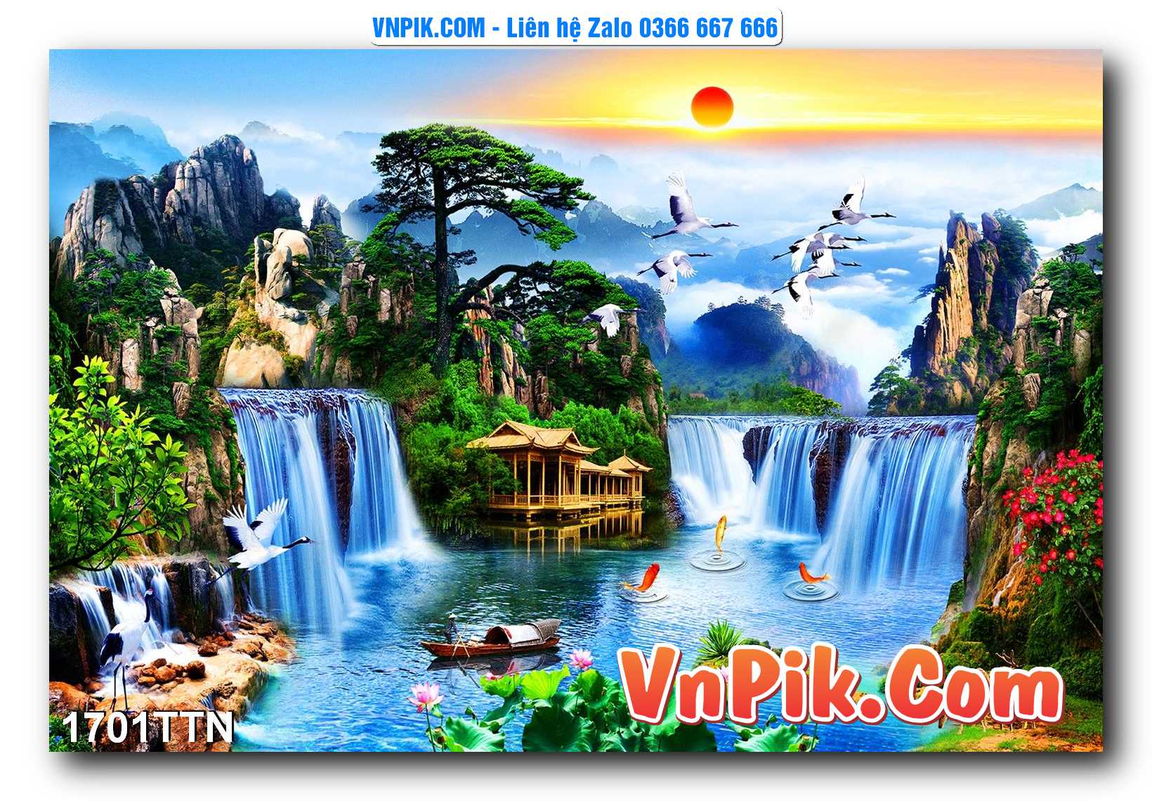 Tranh thác nước – Tranh phong thủy – Tranh treo tường mã 1701TTN