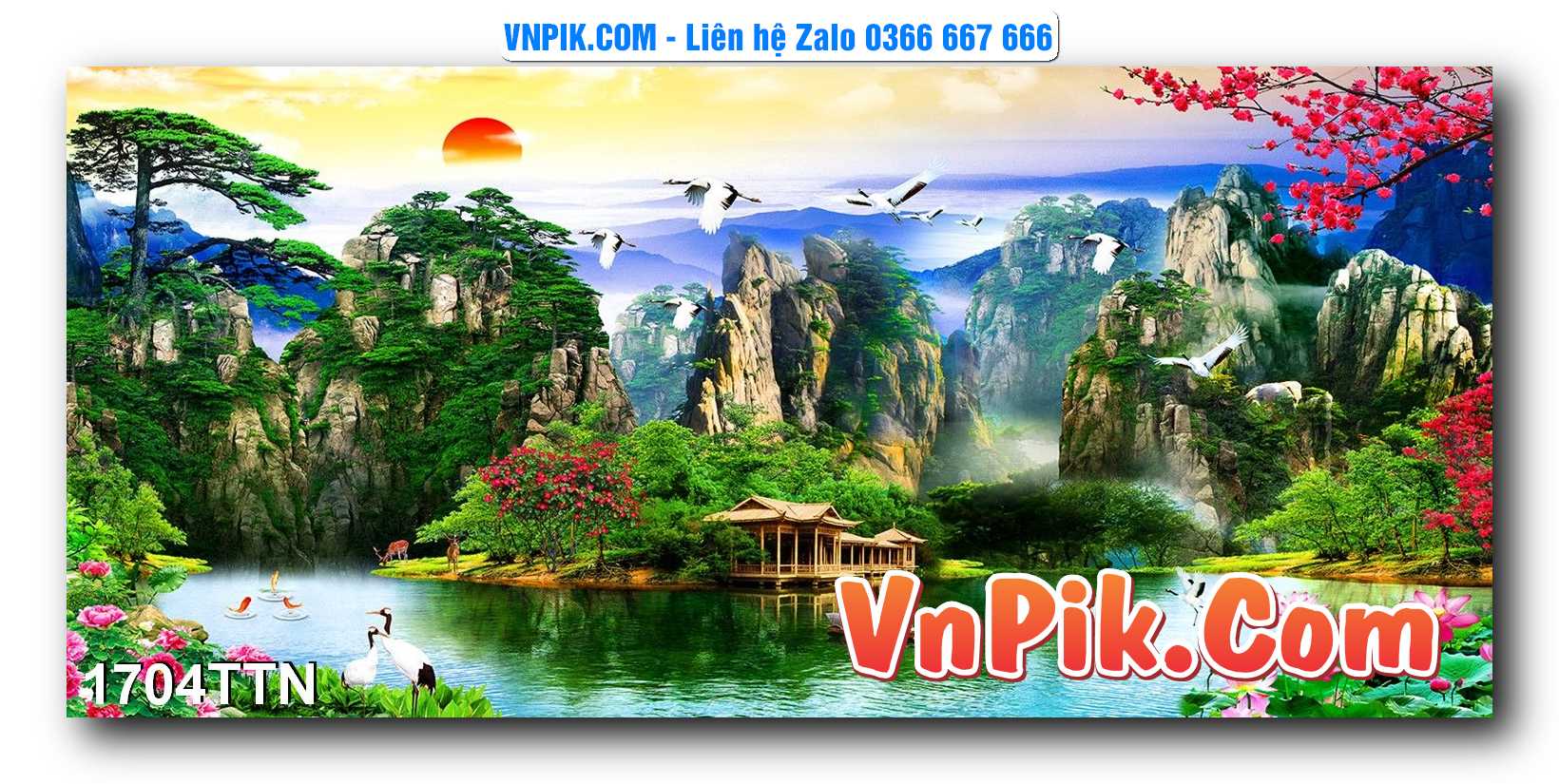 Tranh thác nước – Tranh phong thủy – Tranh treo tường mã 1704TTN