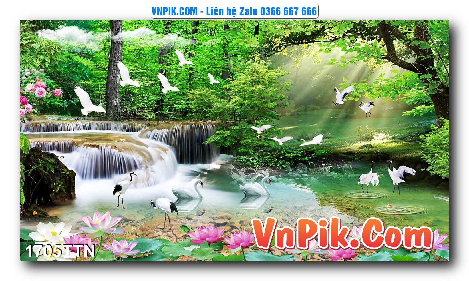 Tranh thác nước – Tranh phong thủy – Tranh treo tường mã 1705TTN