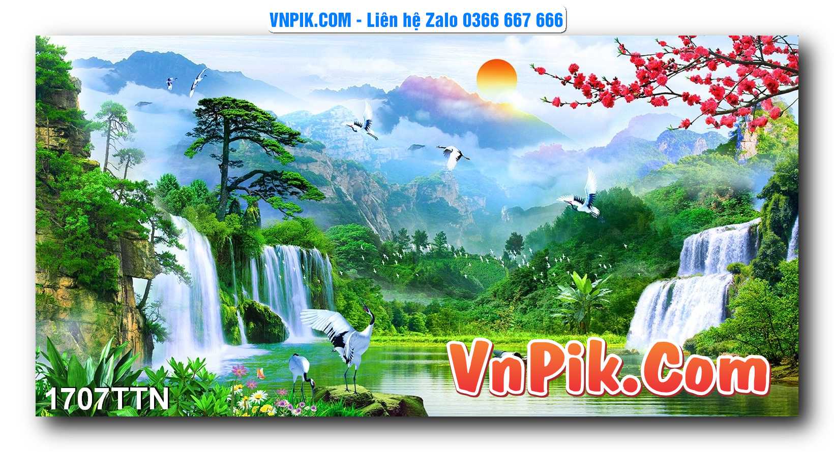 Tranh thác nước – Tranh phong thủy – Tranh treo tường mã 1707TTN