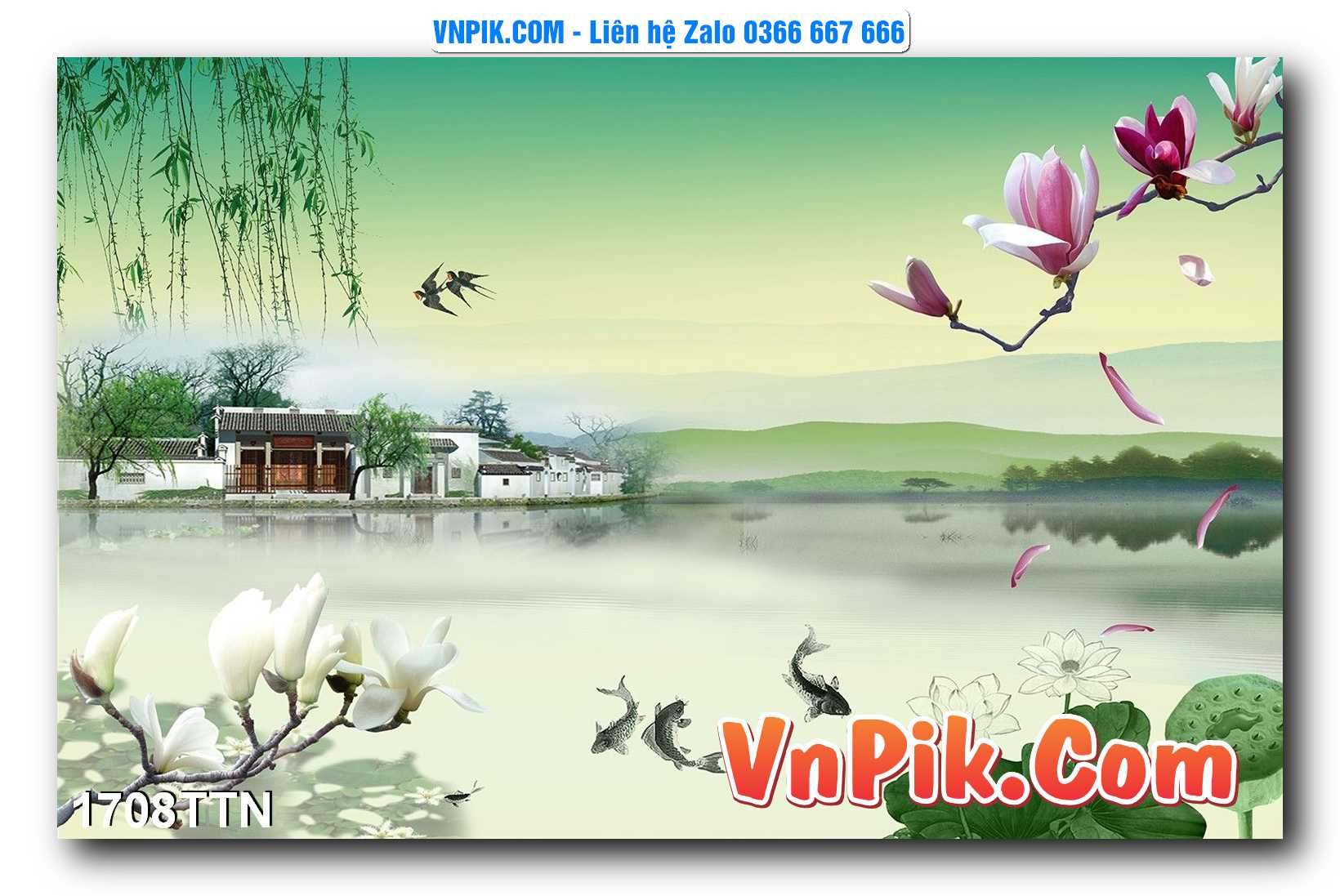 Tranh thác nước – Tranh phong thủy – Tranh treo tường mã 1708TTN