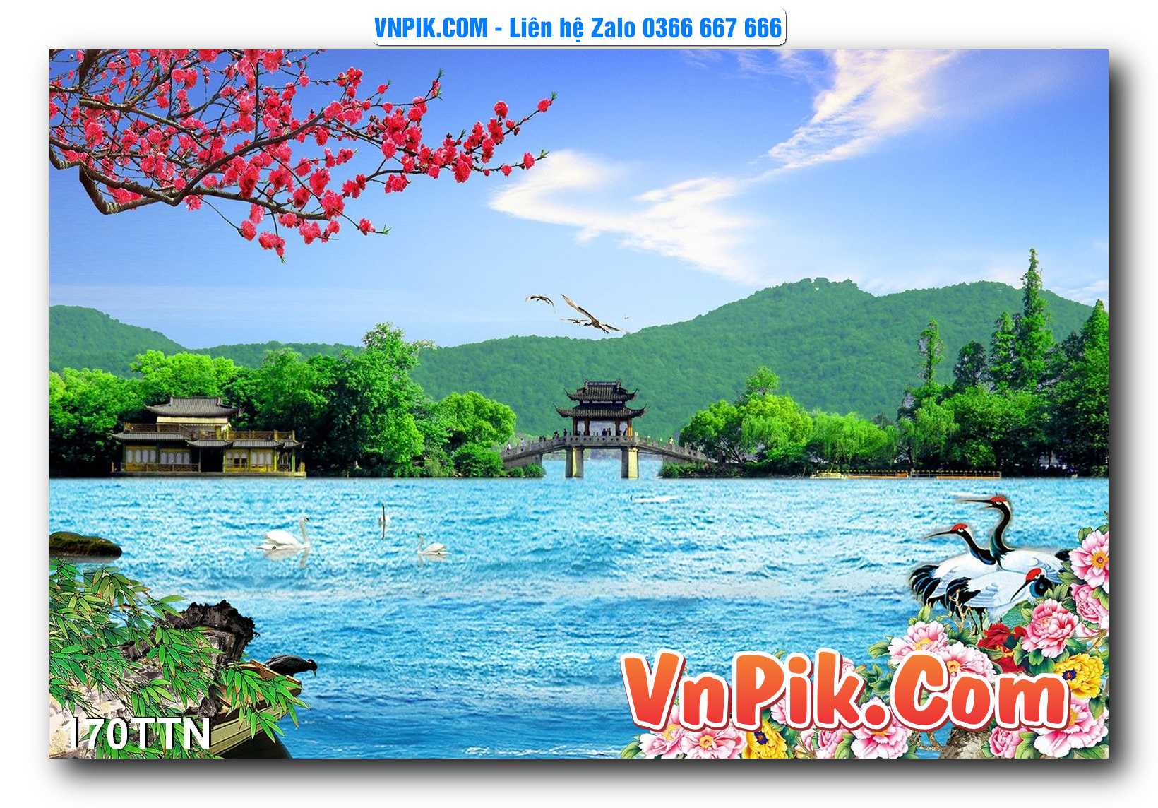 Tranh thác nước – Tranh phong thủy – Tranh treo tường mã 170TTN