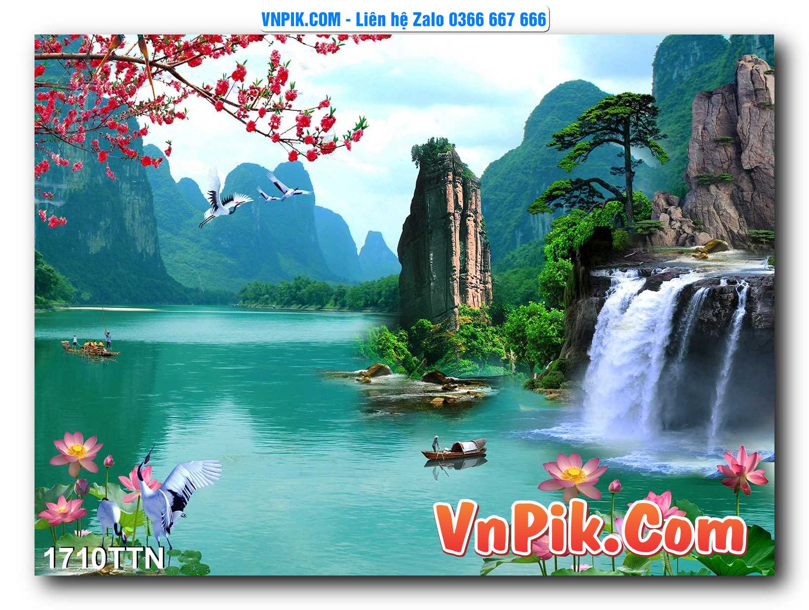 Tranh thác nước – Tranh phong thủy – Tranh treo tường mã 1710TTN