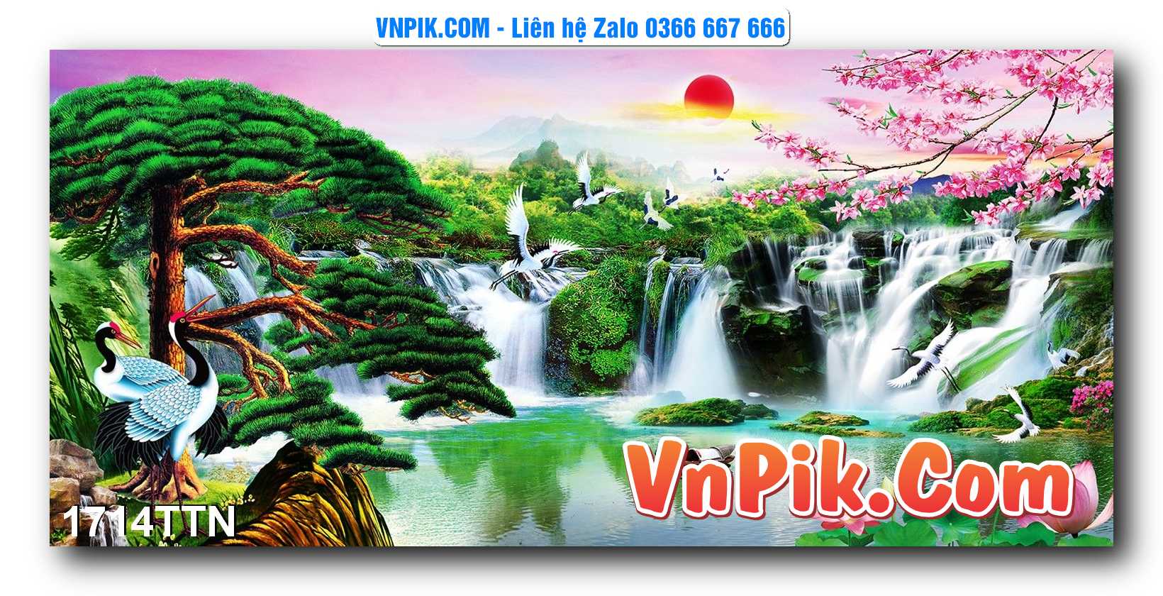Tranh thác nước – Tranh phong thủy – Tranh treo tường mã 1714TTN