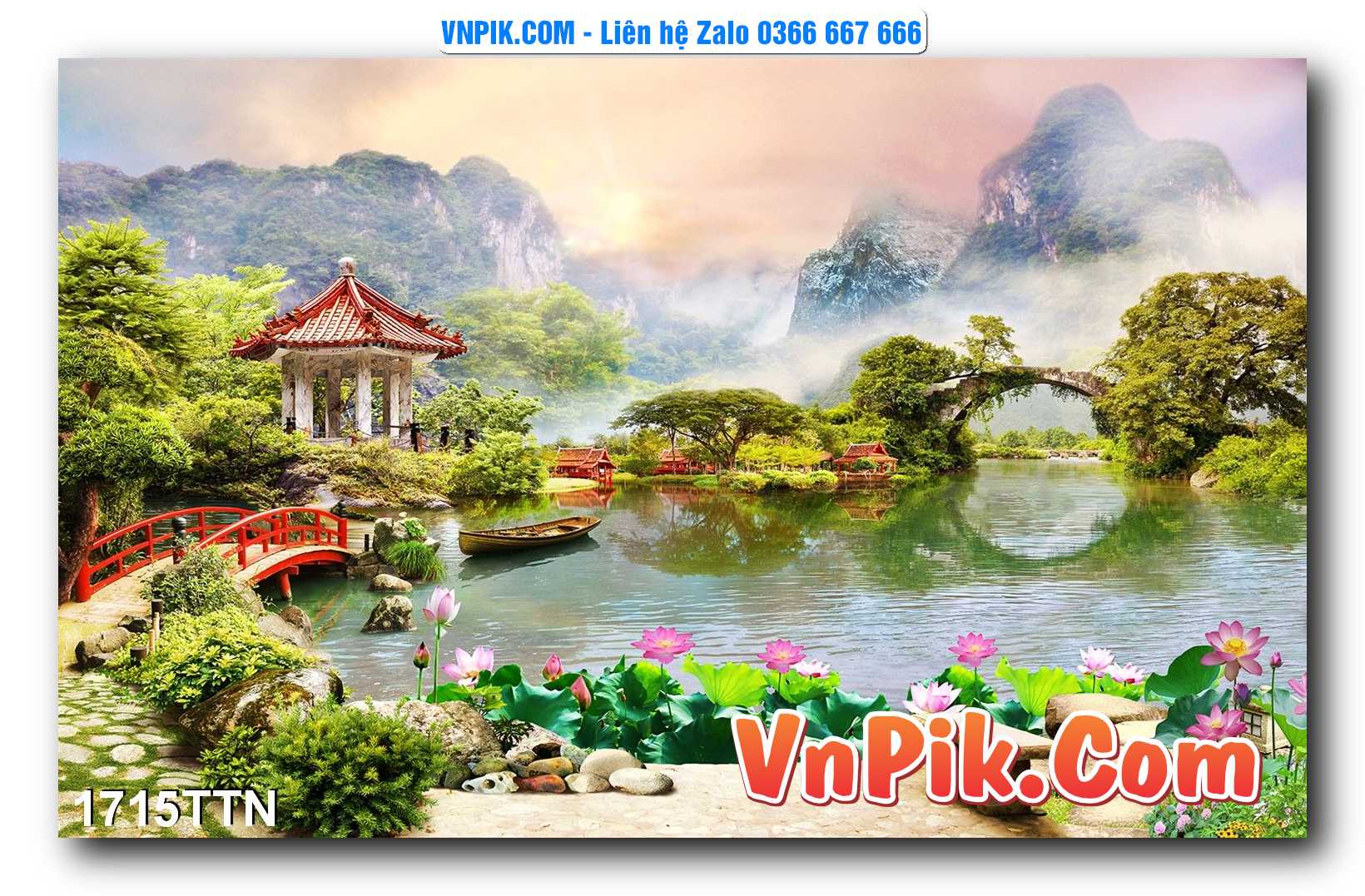 Tranh thác nước – Tranh phong thủy – Tranh treo tường mã 1715TTN