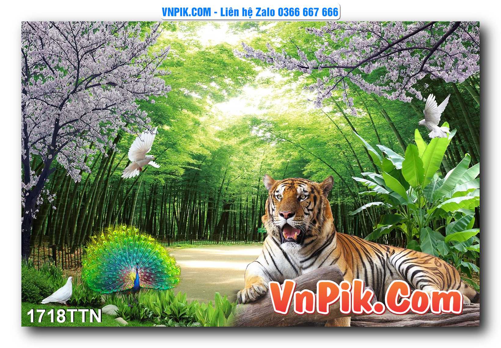 Tranh thác nước – Tranh phong thủy – Tranh treo tường mã 1718TTN