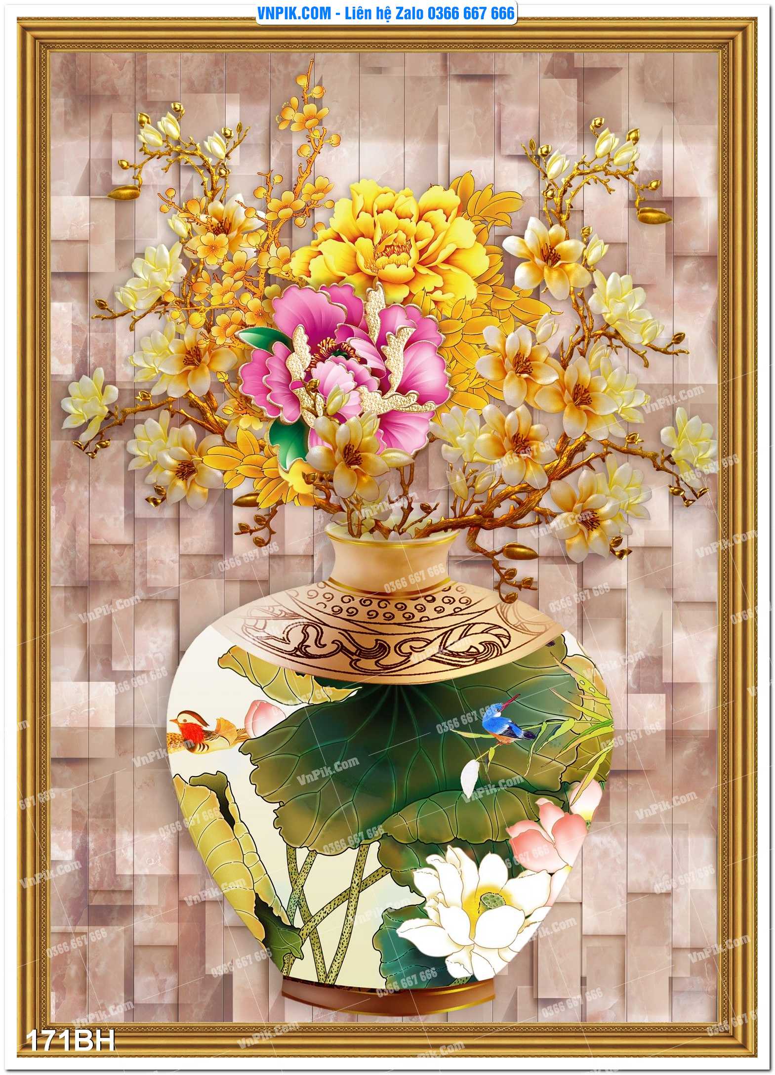 Tranh bình hoa nghệ thuật 171BH