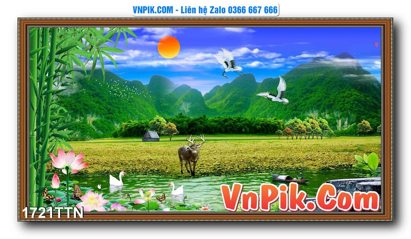 Tranh thác nước – Tranh phong thủy – Tranh treo tường mã 1721TTN