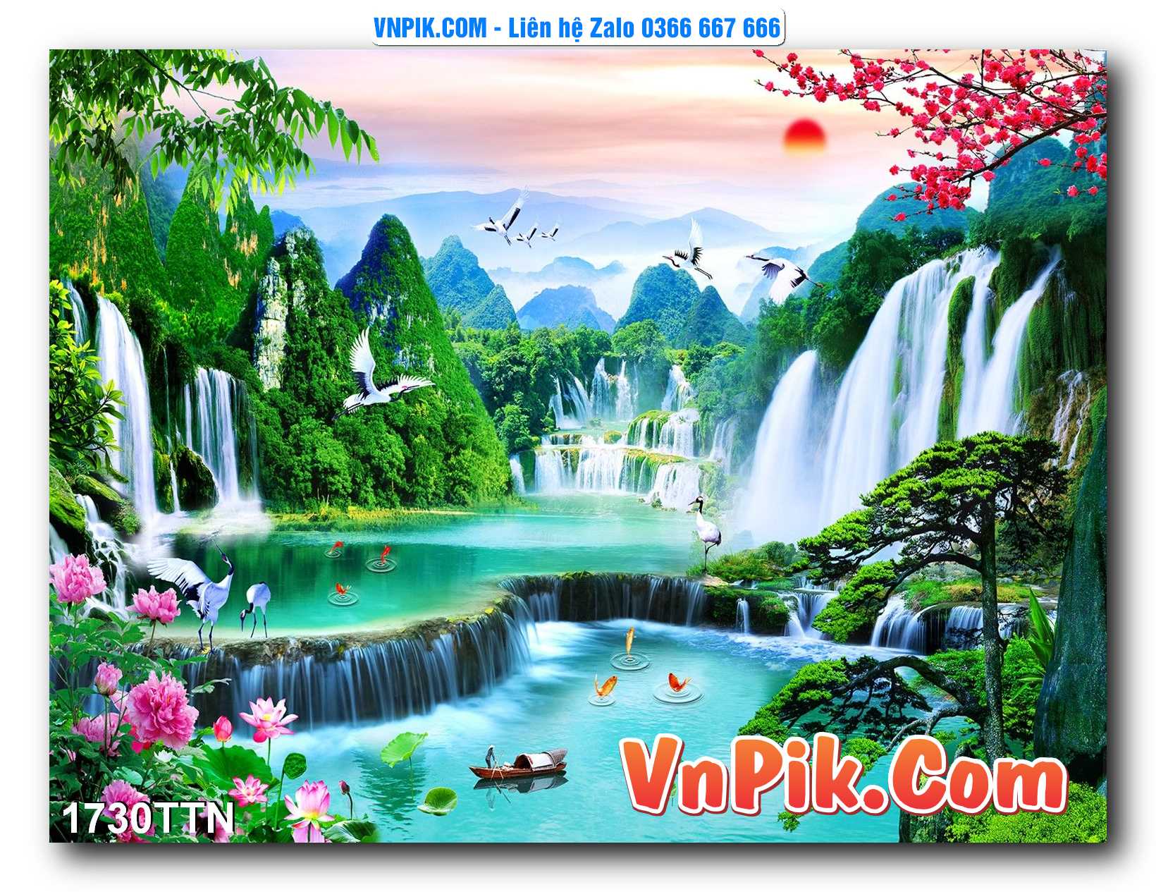 Tranh thác nước – Tranh phong thủy – Tranh treo tường mã 1730TTN