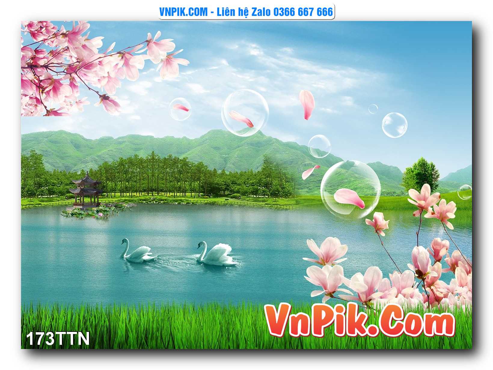 Tranh thác nước – Tranh phong thủy – Tranh treo tường mã 173TTN
