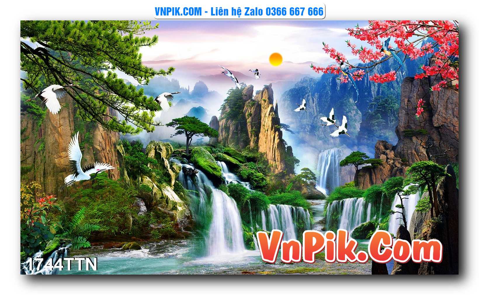 Tranh thác nước – Tranh phong thủy – Tranh treo tường mã 1744TTN