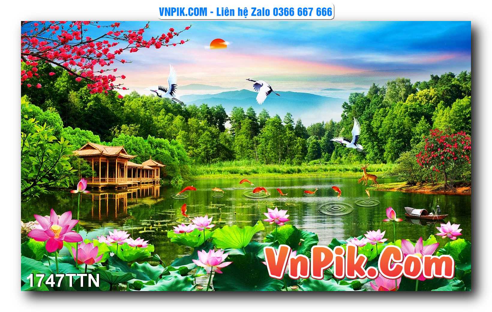 Tranh thác nước – Tranh phong thủy – Tranh treo tường mã 1747TTN