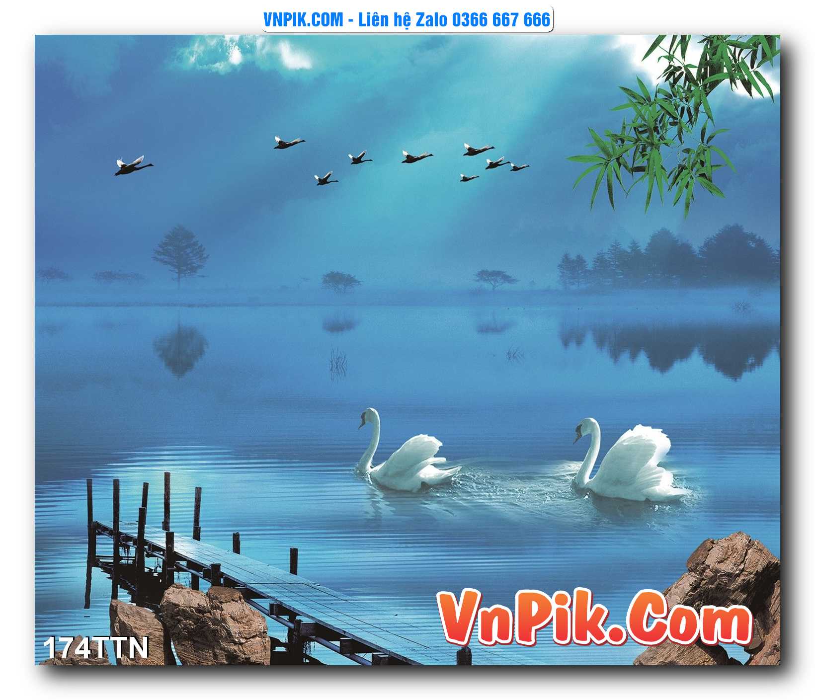 Tranh thác nước – Tranh phong thủy – Tranh treo tường mã 174TTN