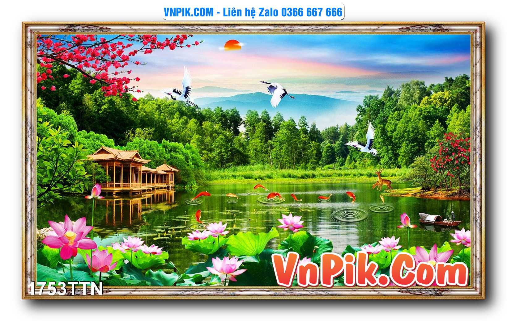 Tranh thác nước – Tranh phong thủy – Tranh treo tường mã 1753TTN
