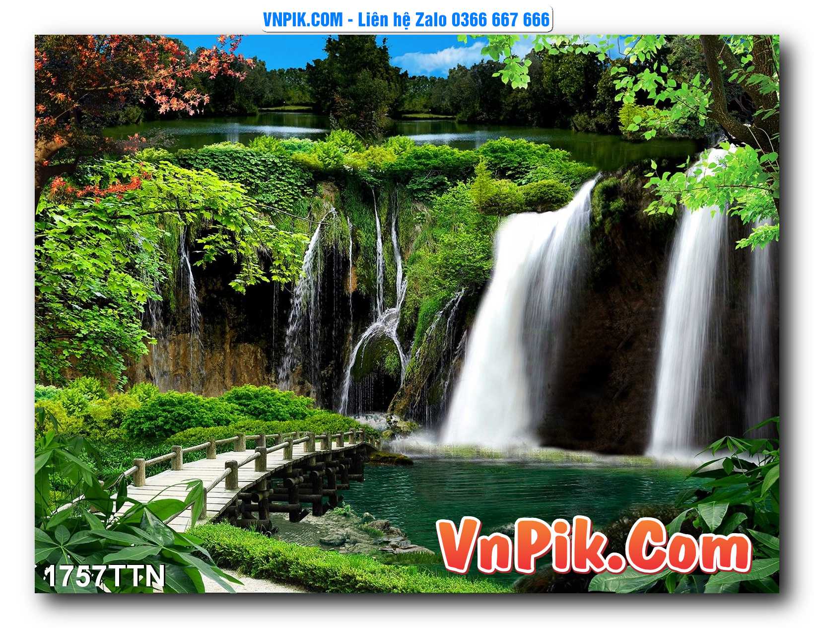 Tranh thác nước – Tranh phong thủy – Tranh treo tường mã 1757TTN