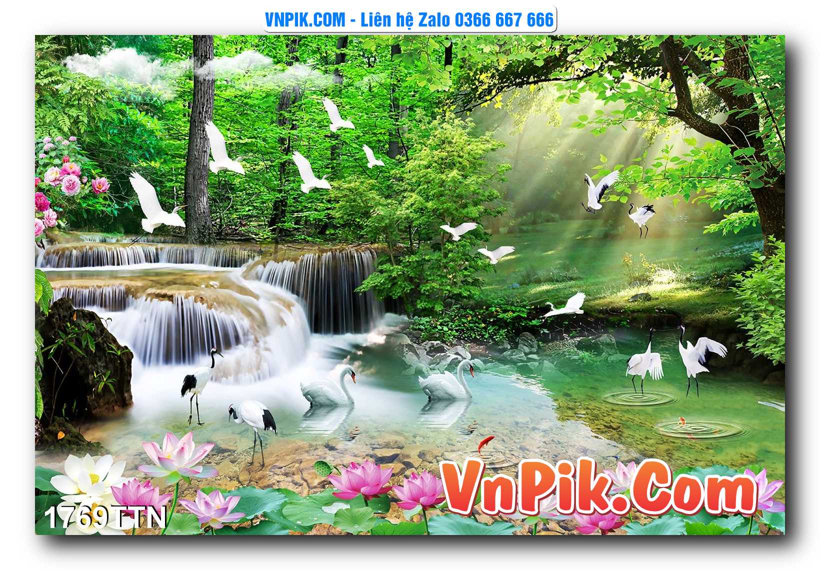 Tranh thác nước – Tranh phong thủy – Tranh treo tường mã 1769TTN