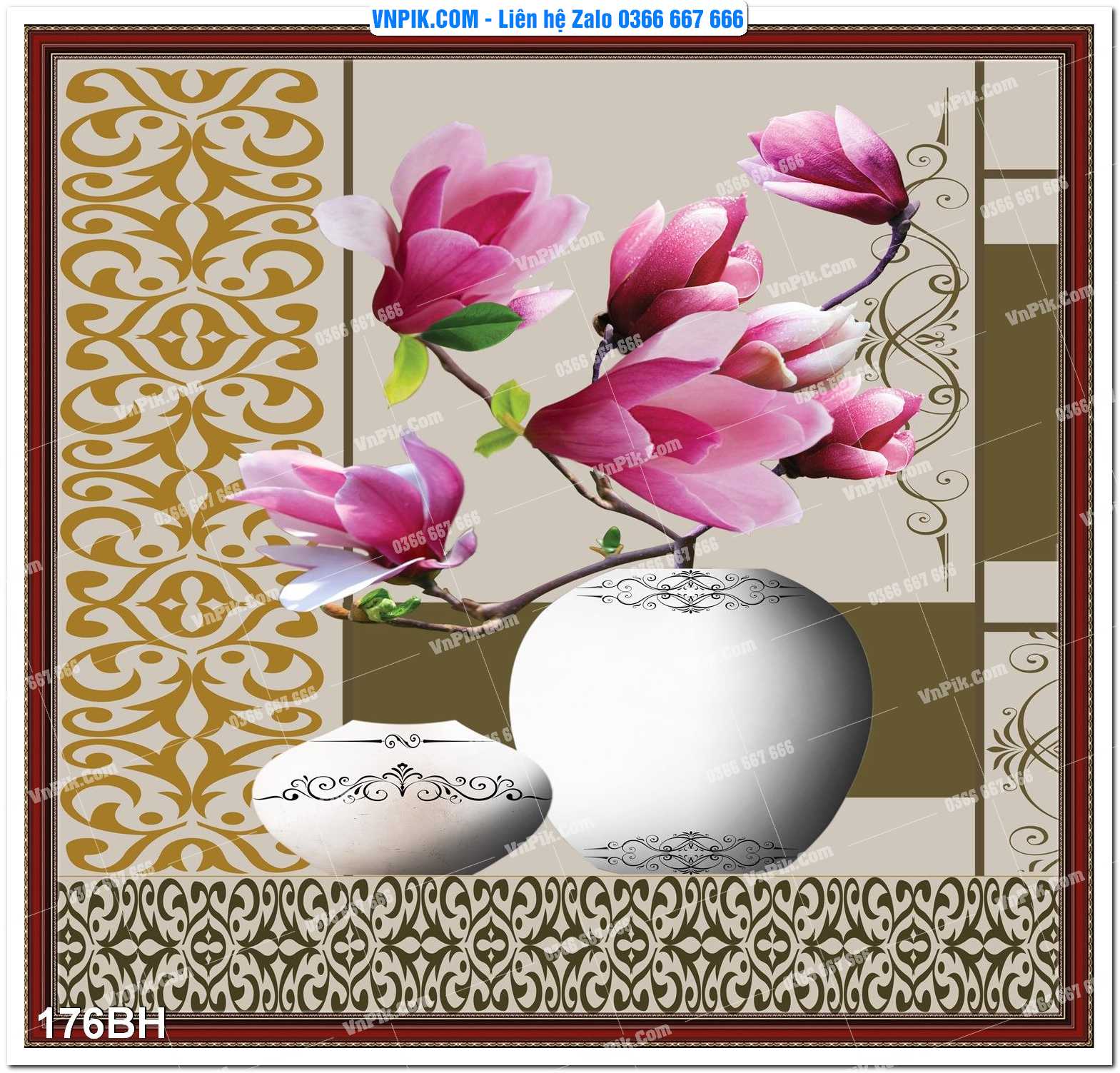 Tranh bình hoa nghệ thuật 176BH