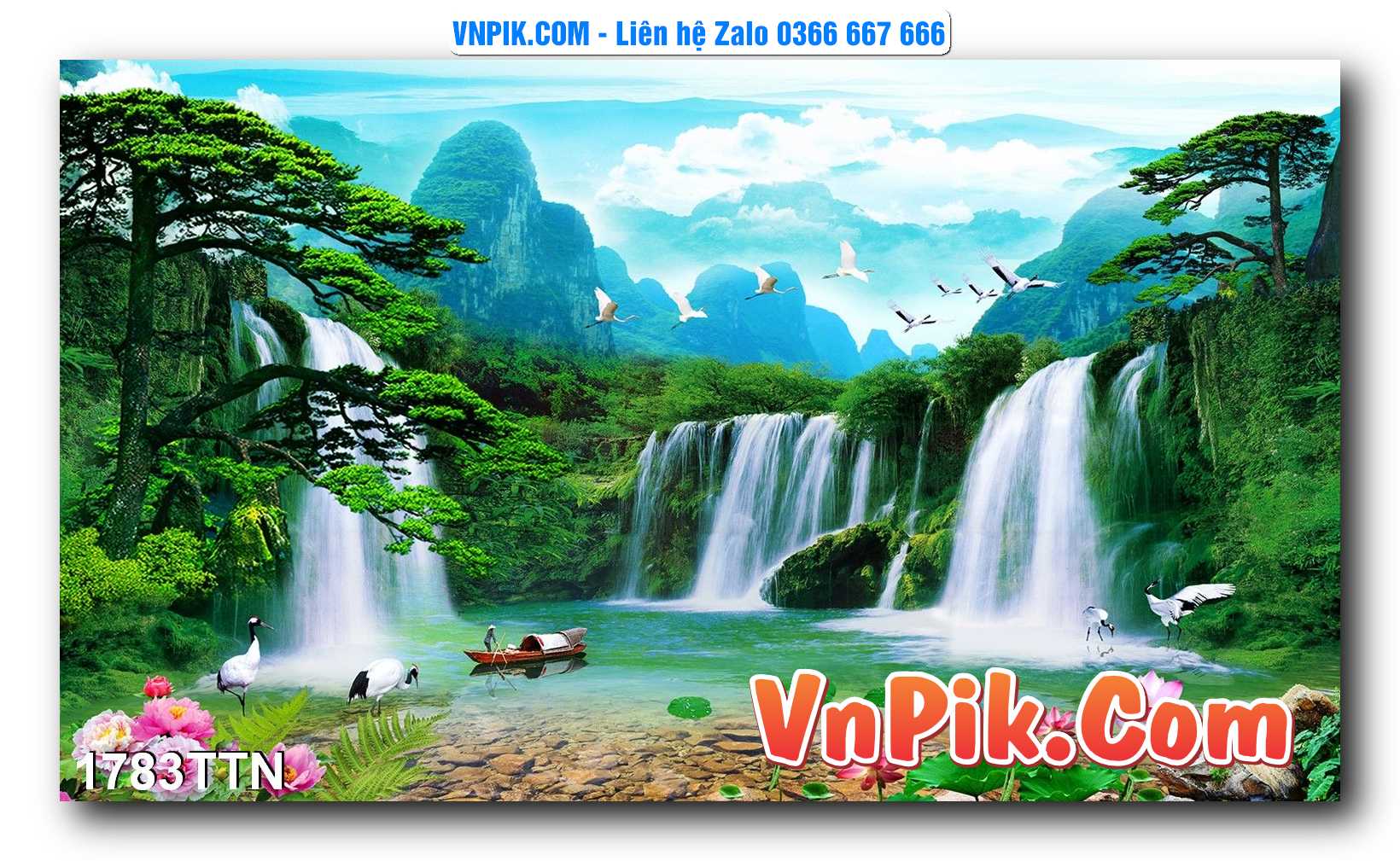 Tranh thác nước – Tranh phong thủy – Tranh treo tường mã 1783TTN