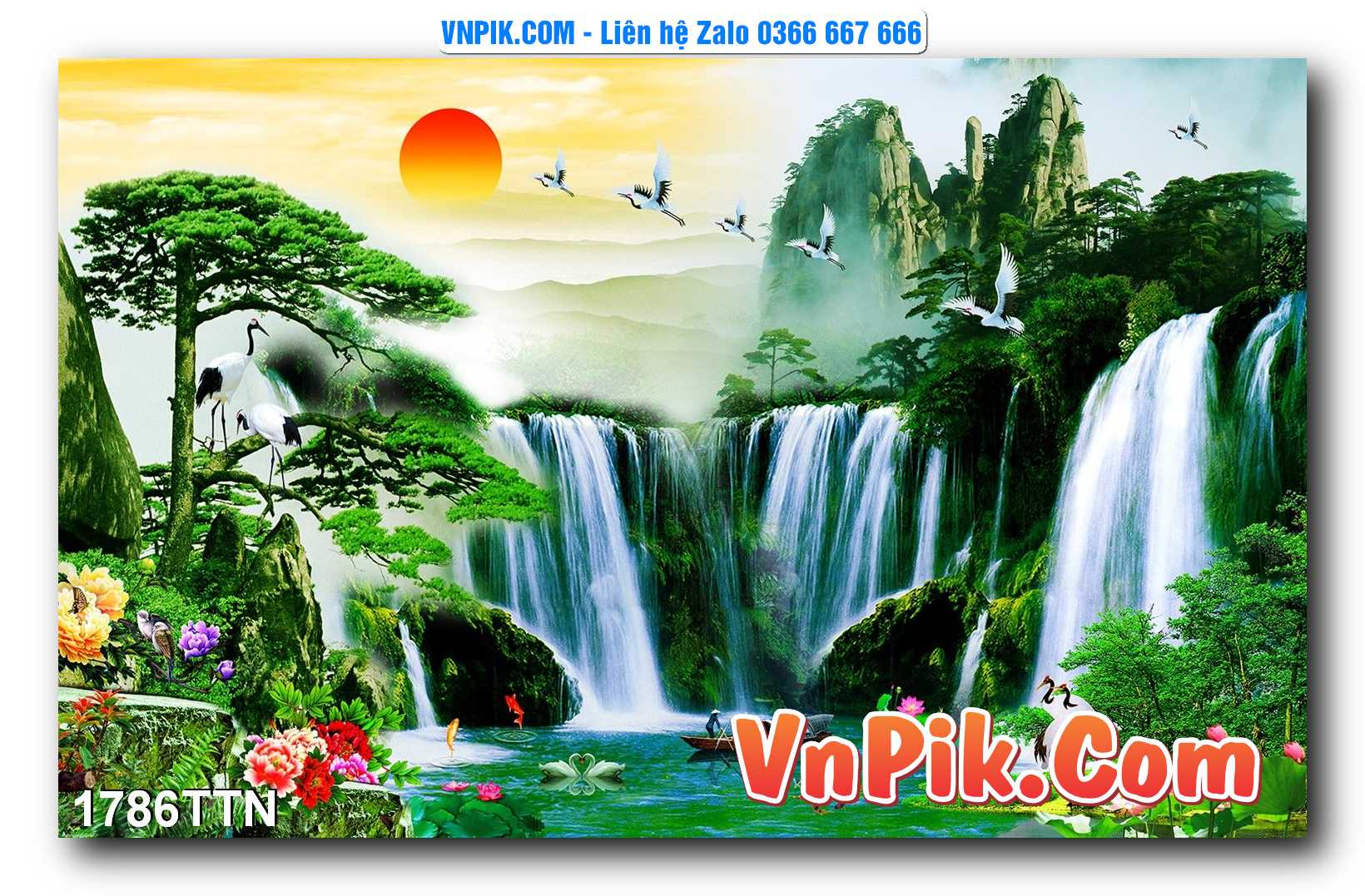 Tranh thác nước – Tranh phong thủy – Tranh treo tường mã 1786TTN