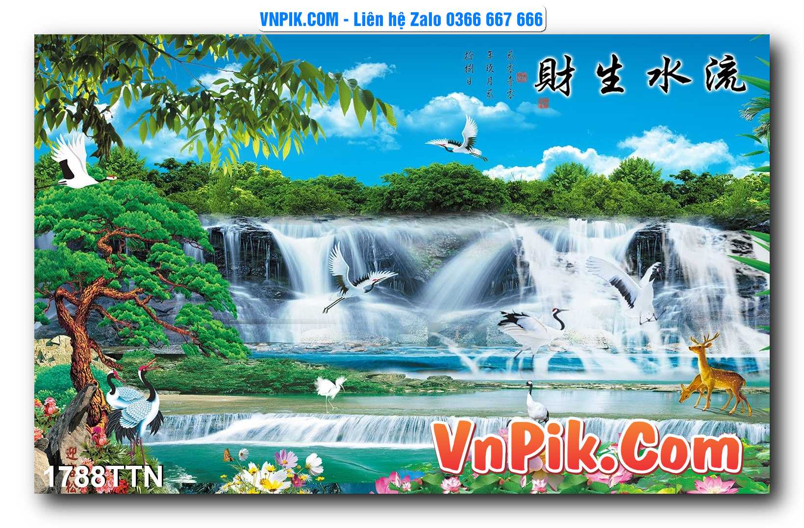 Tranh thác nước – Tranh phong thủy – Tranh treo tường mã 1788TTN