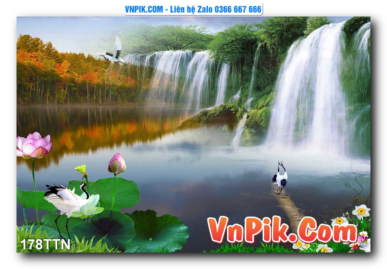 Tranh thác nước – Tranh phong thủy – Tranh treo tường mã 178TTN