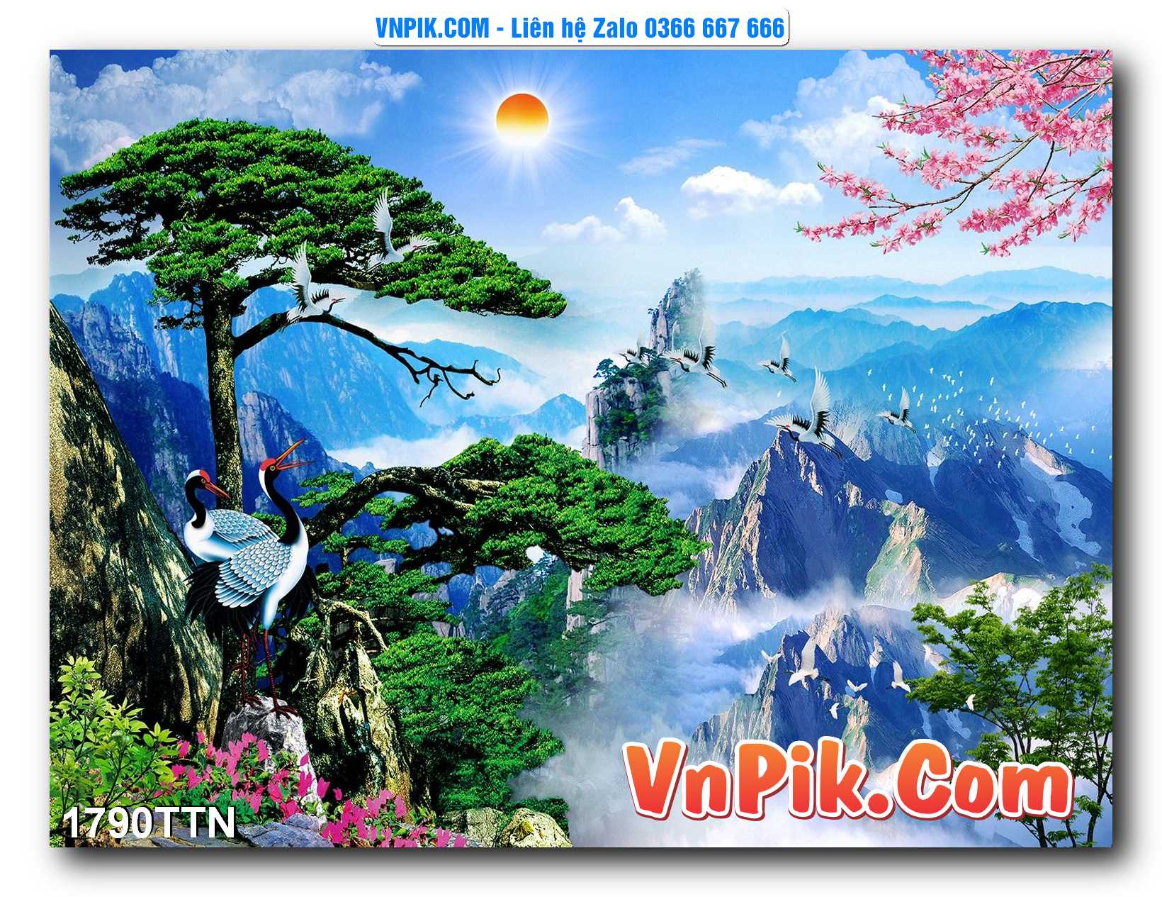 Tranh thác nước – Tranh phong thủy – Tranh treo tường mã 1790TTN