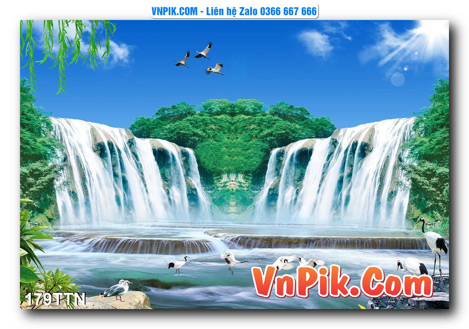 Tranh thác nước – Tranh phong thủy – Tranh treo tường mã 179TTN