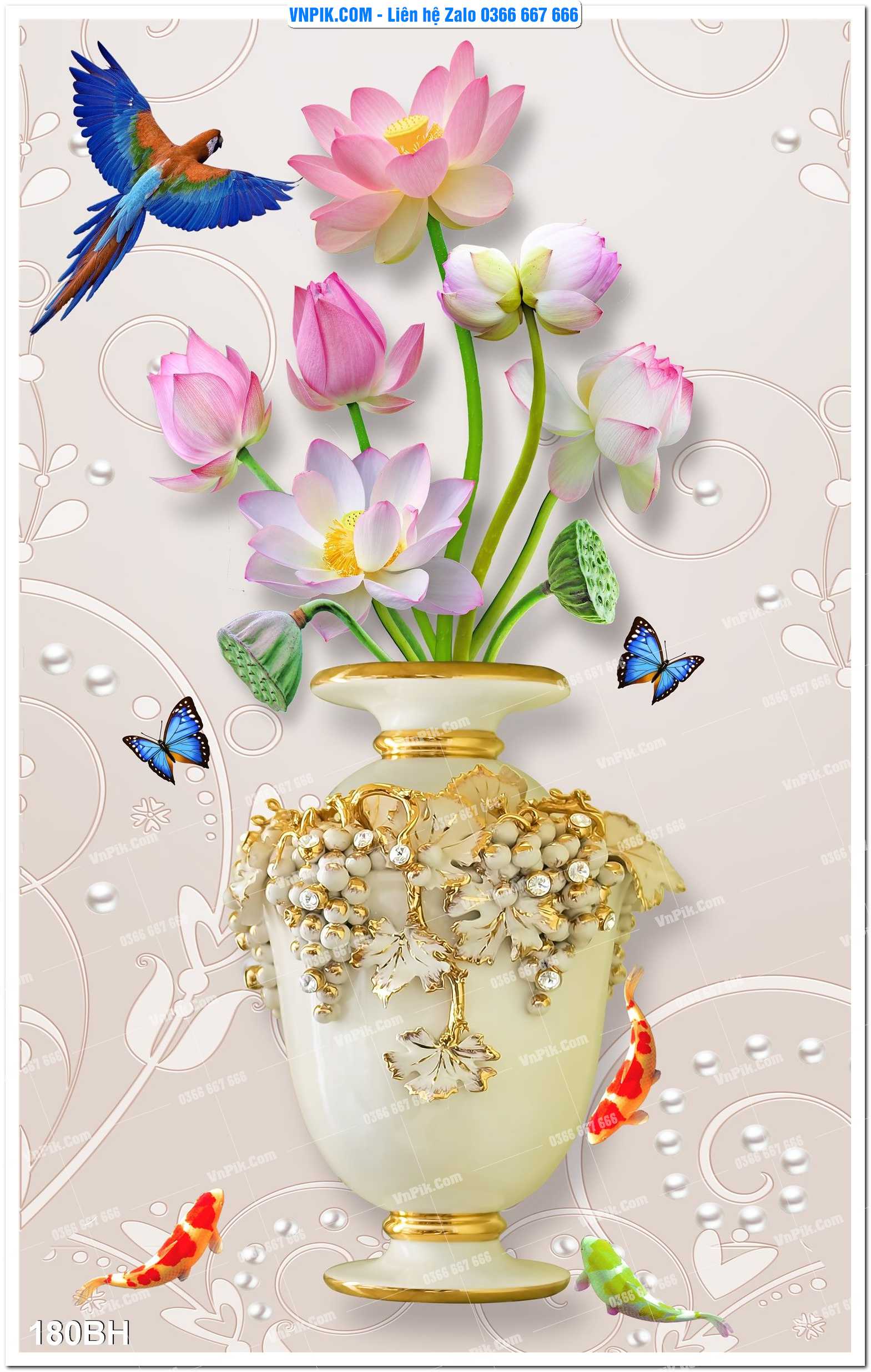 Tranh bình hoa nghệ thuật 180BH