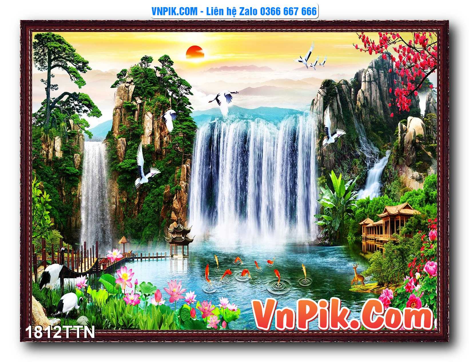 Tranh thác nước – Tranh phong thủy – Tranh treo tường mã 1812TTN