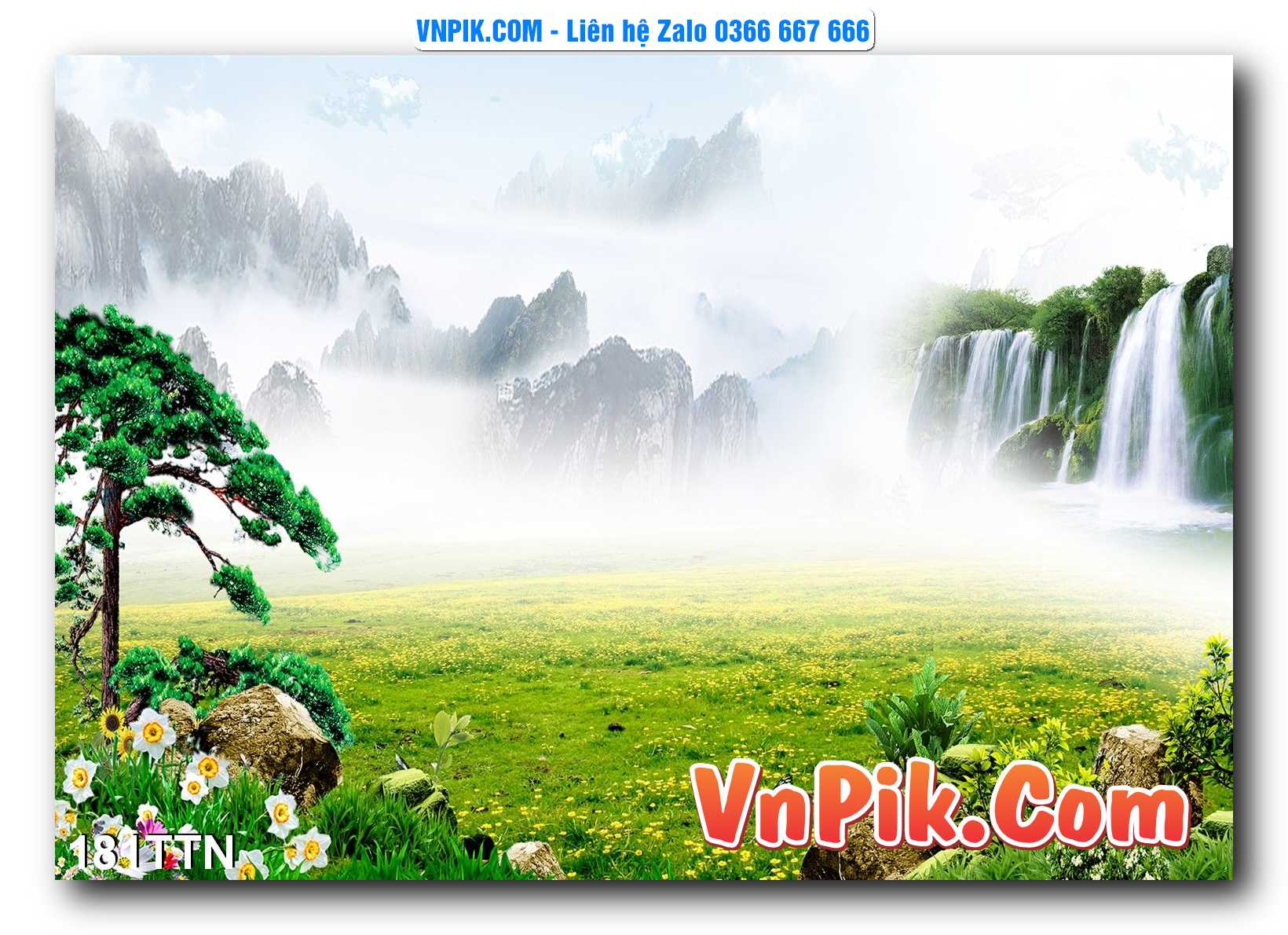 Tranh thác nước – Tranh phong thủy – Tranh treo tường mã 181TTN
