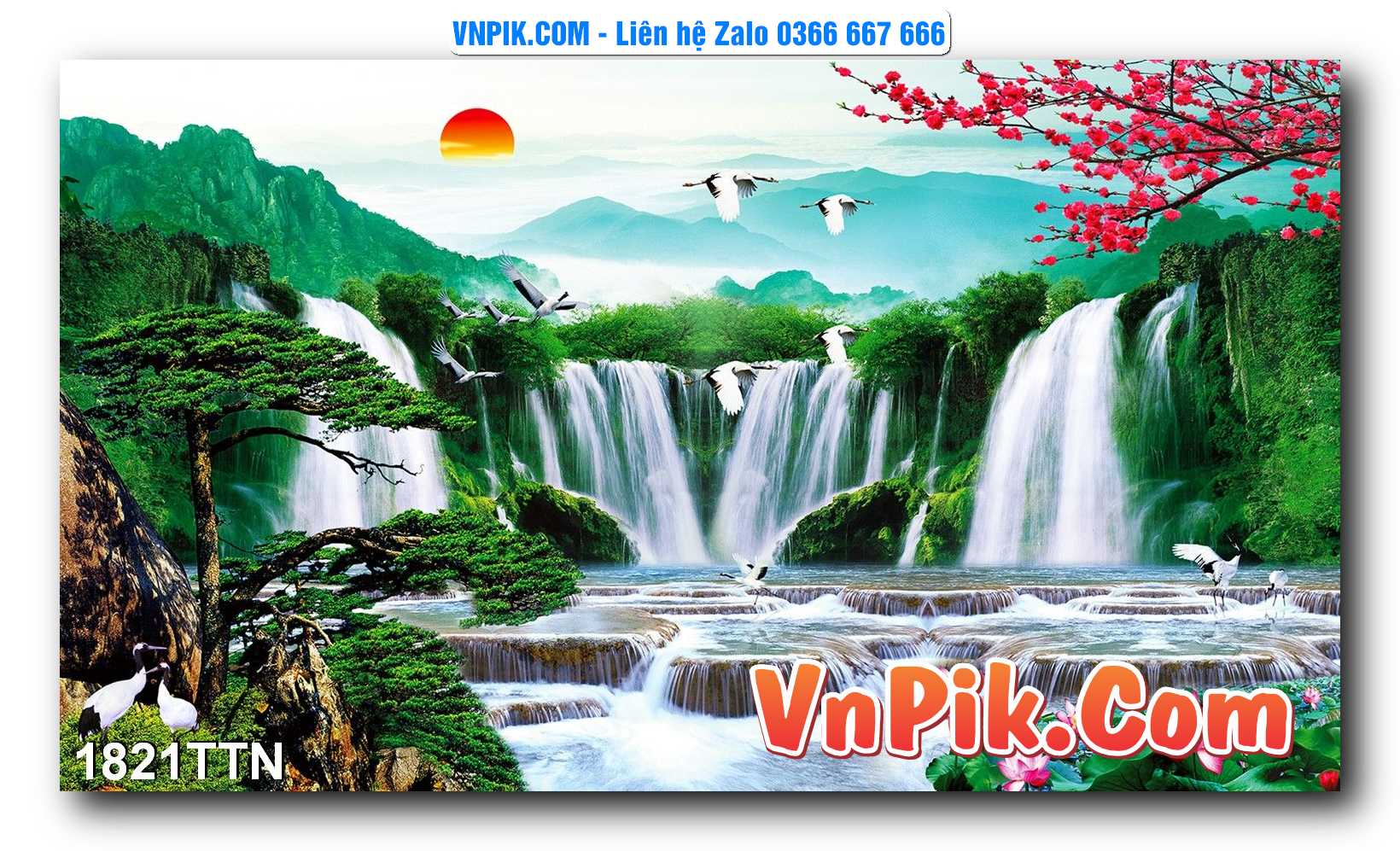Tranh thác nước – Tranh phong thủy – Tranh treo tường mã 1821TTN