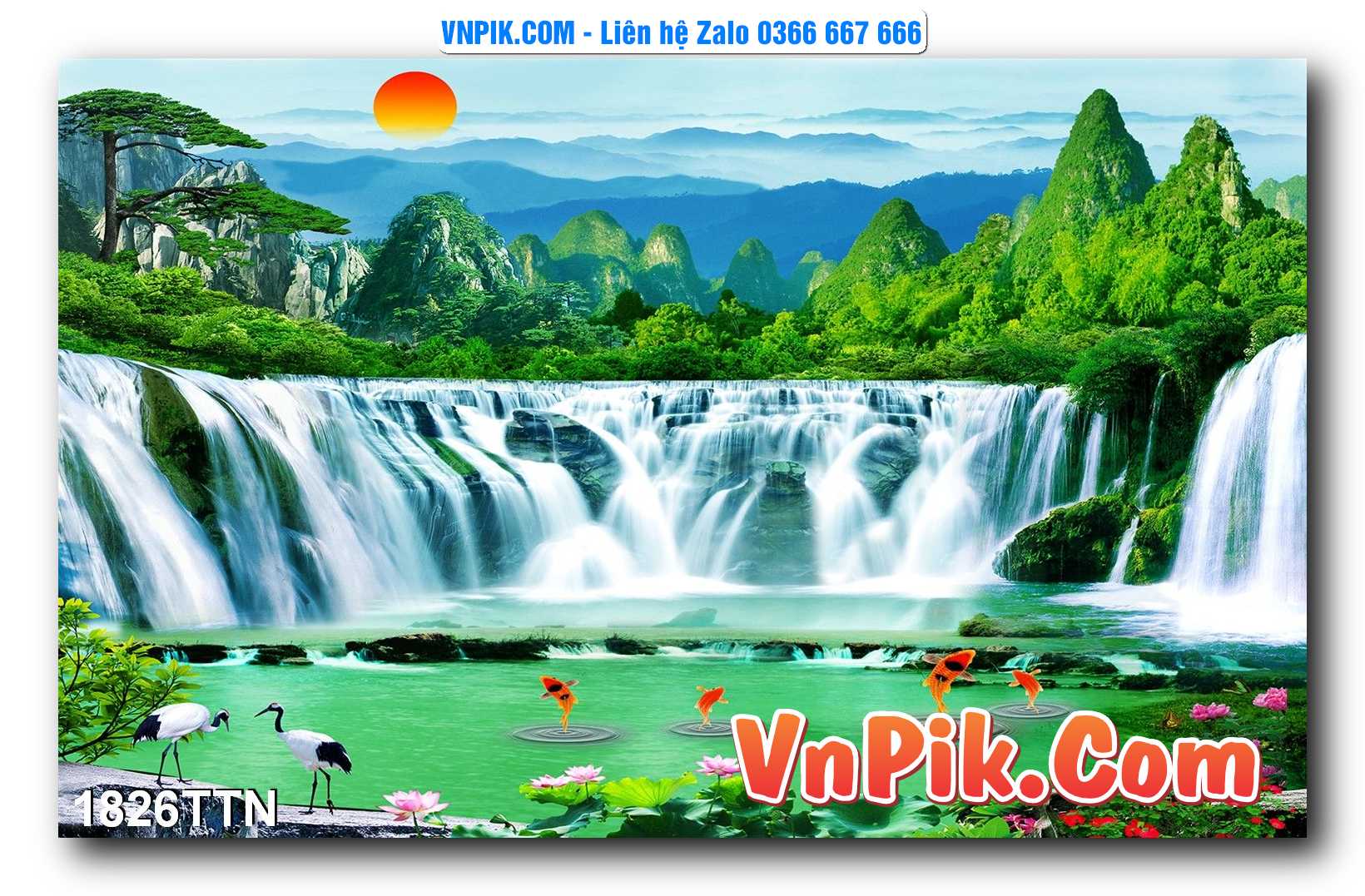 Tranh thác nước – Tranh phong thủy – Tranh treo tường mã 1826TTN